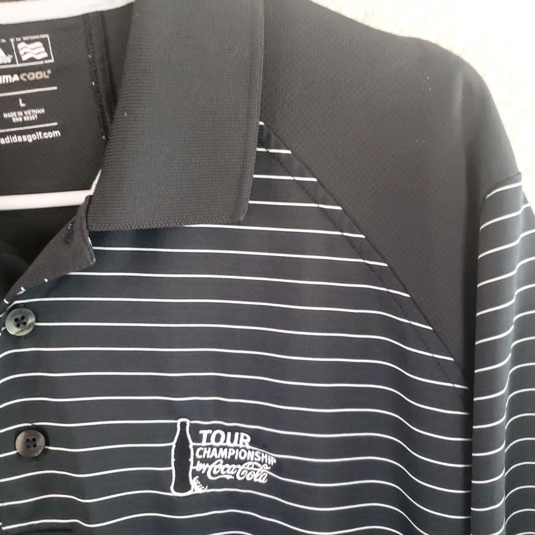 Adidas Adidas Polo Shirt Mens L Black Striped Chest Logo Golf Climacool Short Sleeve Regular Fit Shirt Mens Size US L / EU 52-54 / 3 - 6 Thumbnail