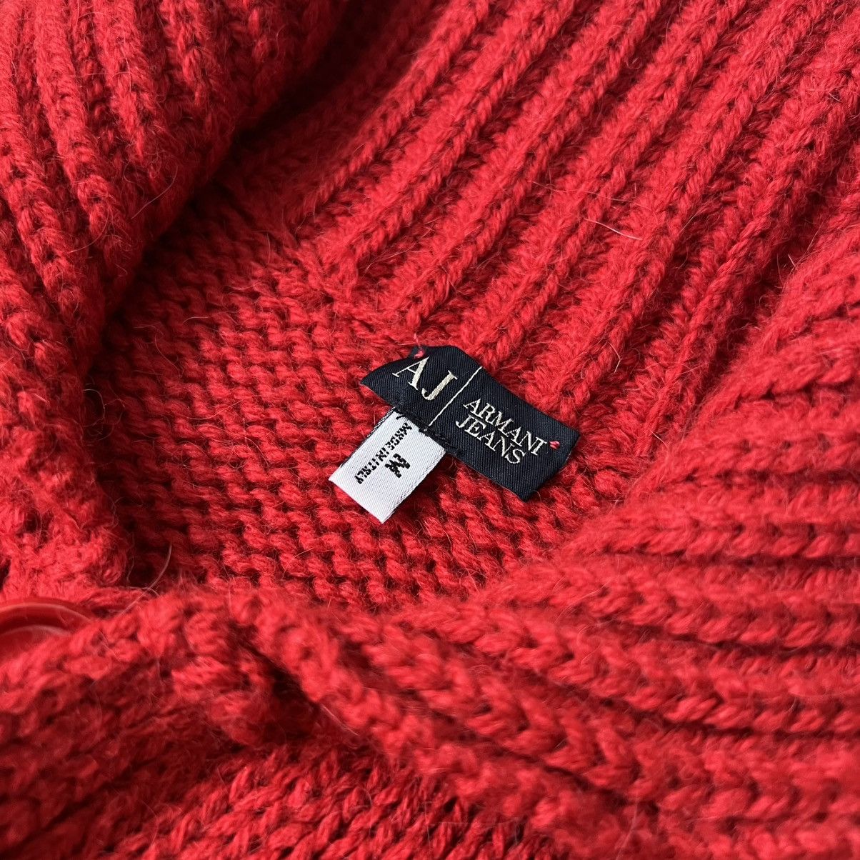 Armani Vintage Y2K Armani Jeans Red Knit Tiger Sweater Alpaca Woo Size US M / EU 48-50 / 2 - 7 Thumbnail