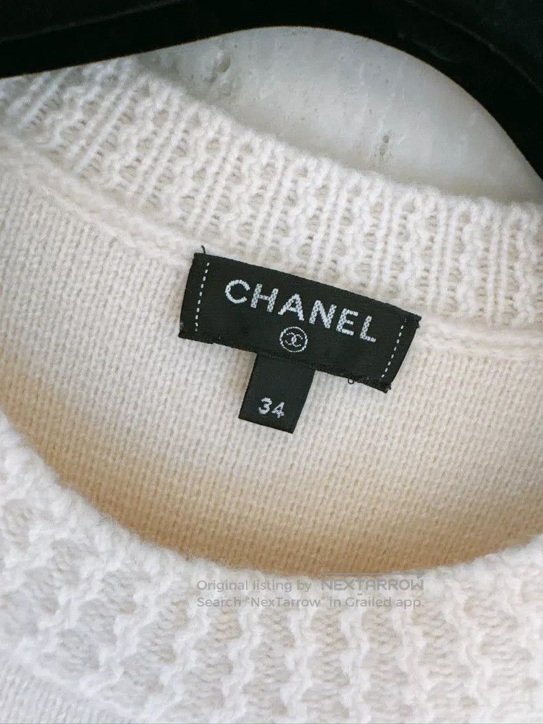 Chanel Chanel 20K Equestrian Series White Cashmere Sweater Size XXS / US 00 / IT 34 - 8 Thumbnail