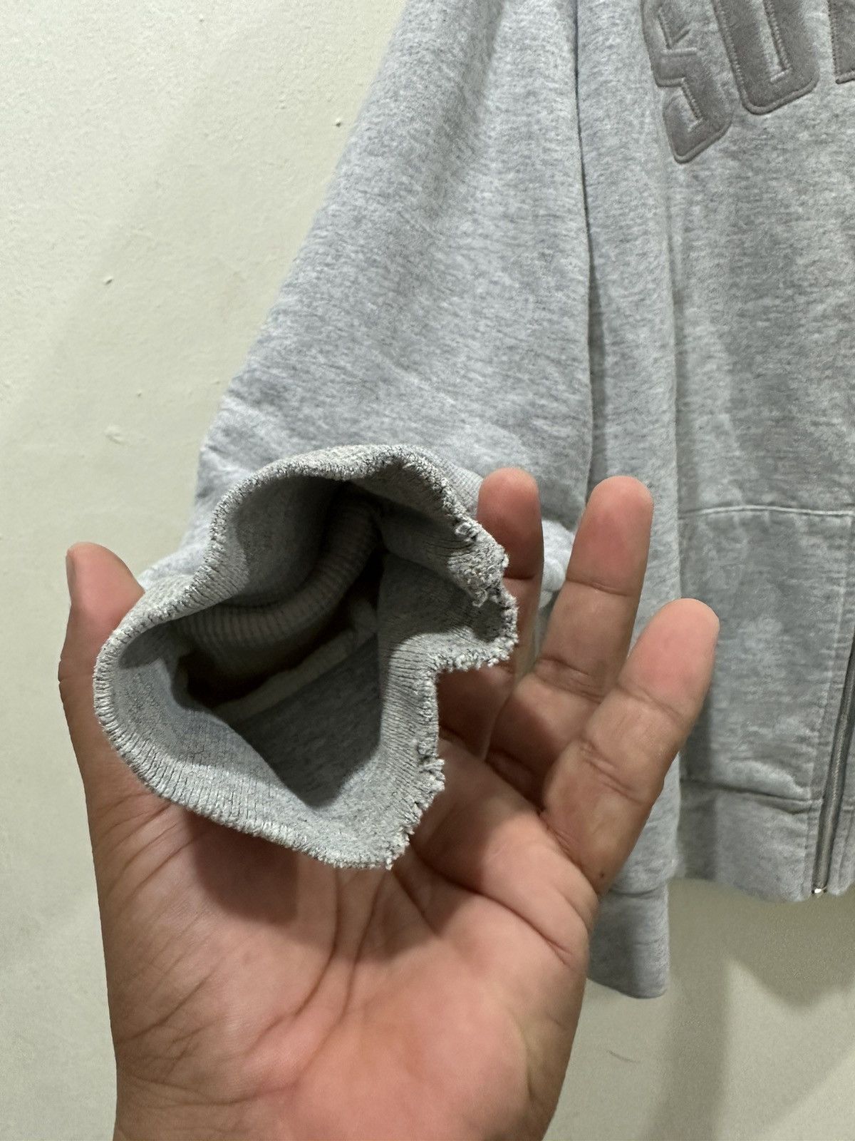 Supreme Distress Supreme Thermal Arc Logo Zipper Hoodies Size US L / EU 52-54 / 3 - 8 Thumbnail