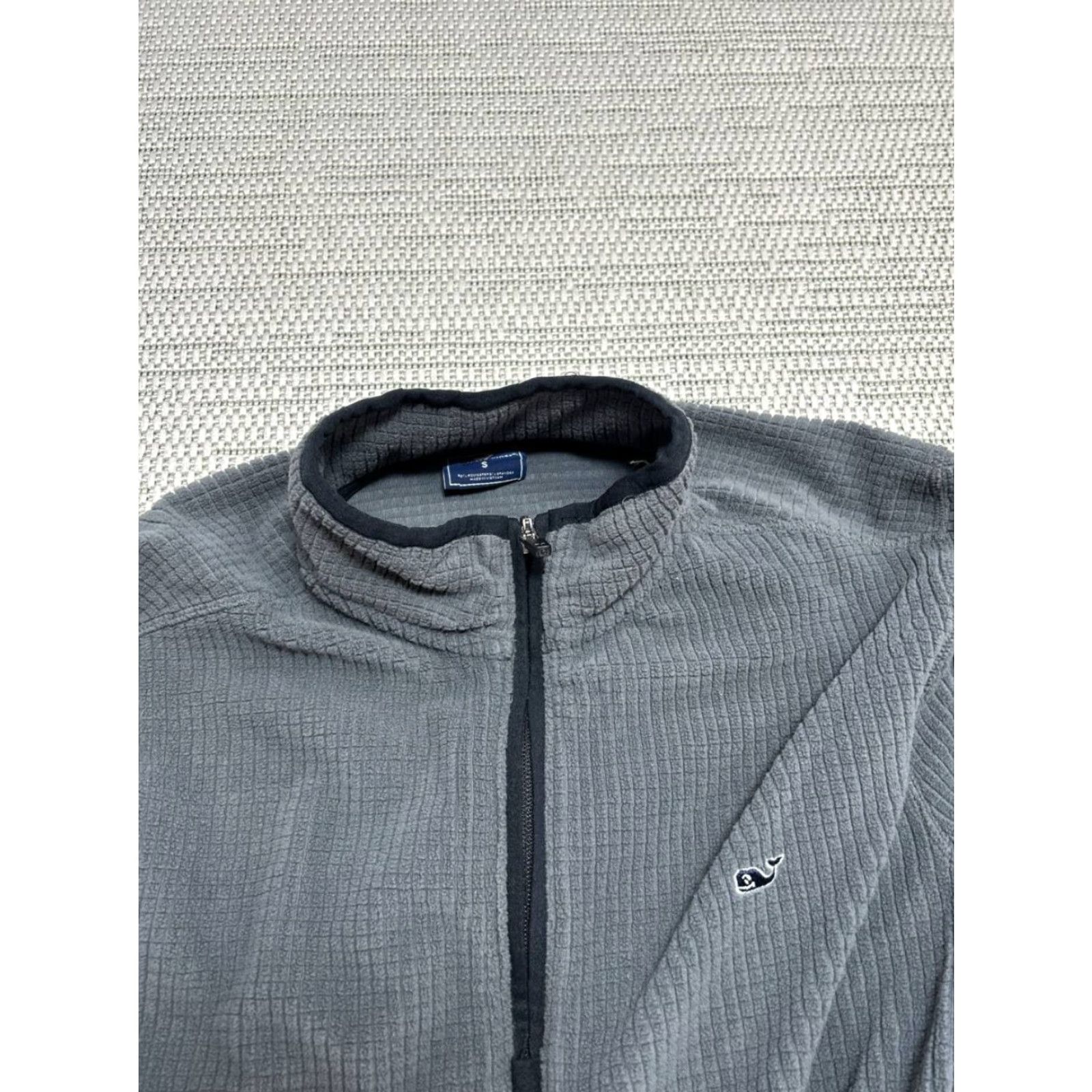 Vineyard Vines Vineyard Vines Grid Fleece Sweater Mens Small Gray Stretch Logo Quarter Zip Shirt Regular Mens Size US S / EU 44-46 / 1 - 3 Thumbnail