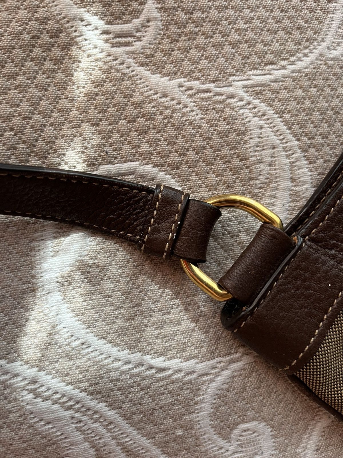 Prada Prada Logo Jacquard Canvas and Leather Messenger Bag Size ONE SIZE - 17 Thumbnail