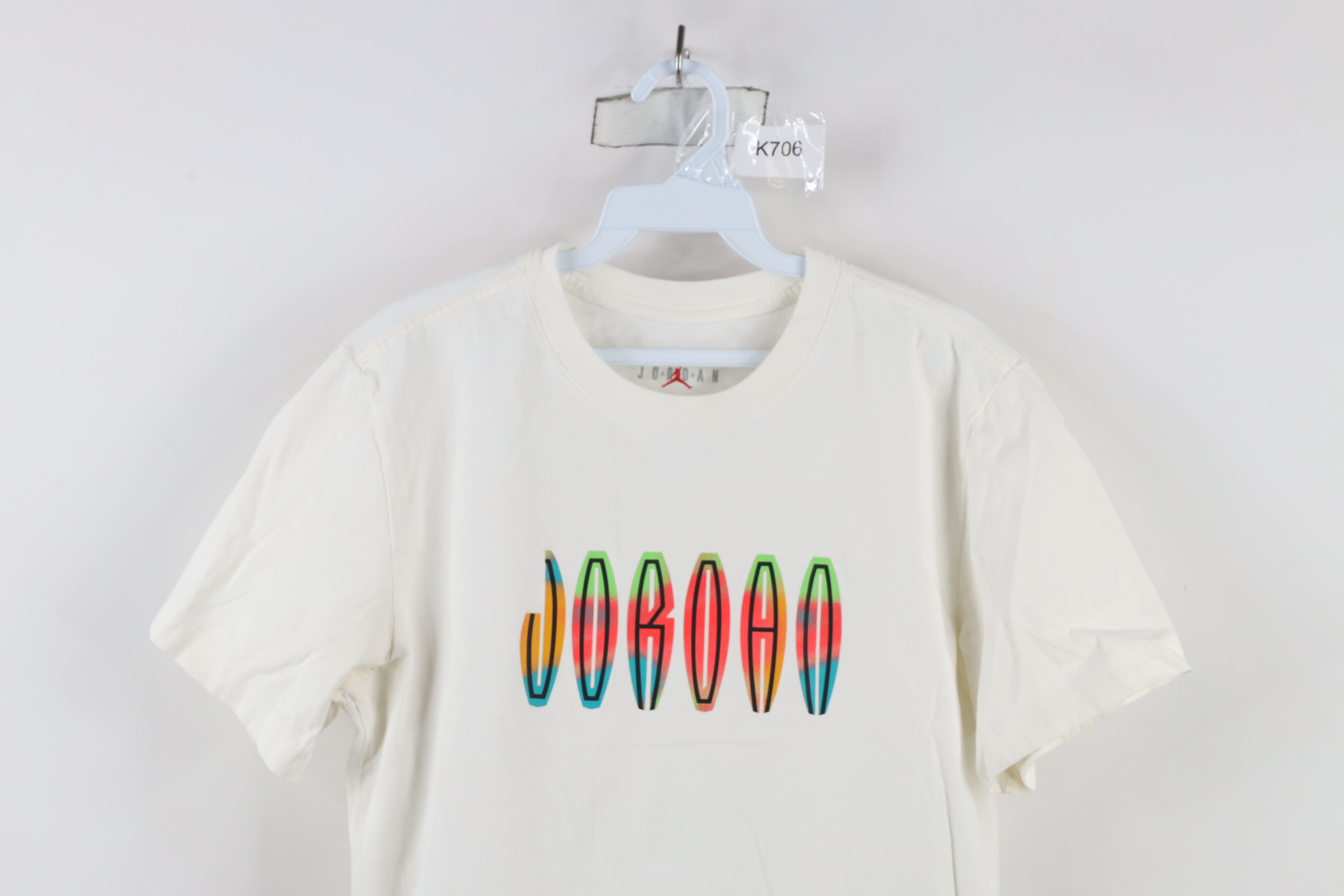 Nike × Vintage Nike Air Jordan Wordmark Short Sleeve T-Shirt White Cotton Size US S / EU 44-46 / 1 - 2 Thumbnail