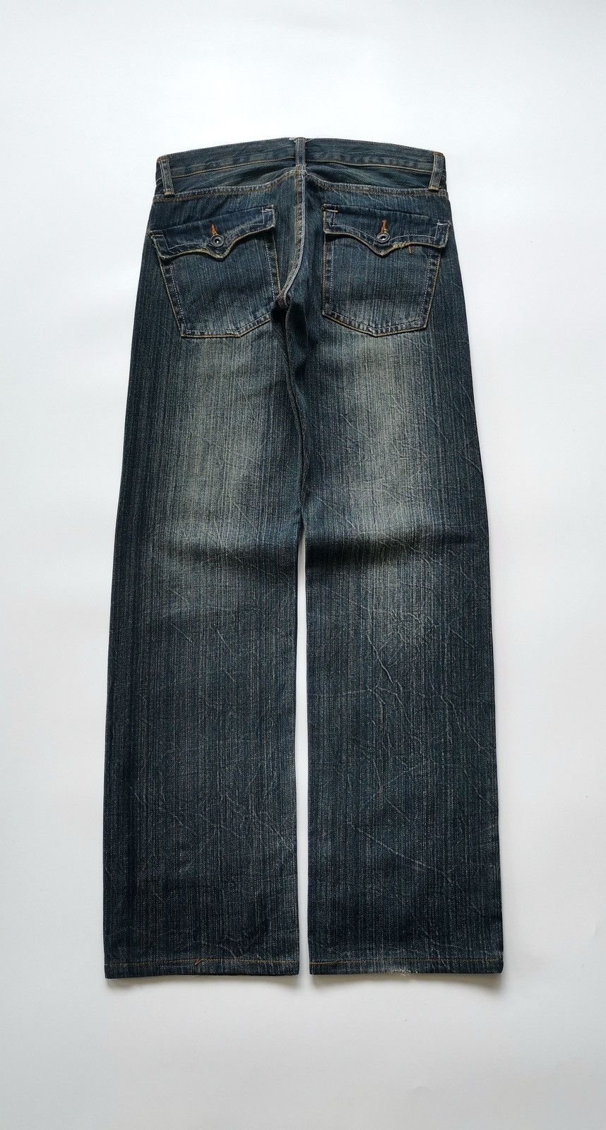 Japanese Brand Root Three Japan Patch Pocket Loose Fit Distressed Jeans Size US 30 / EU 46 - 4 Thumbnail