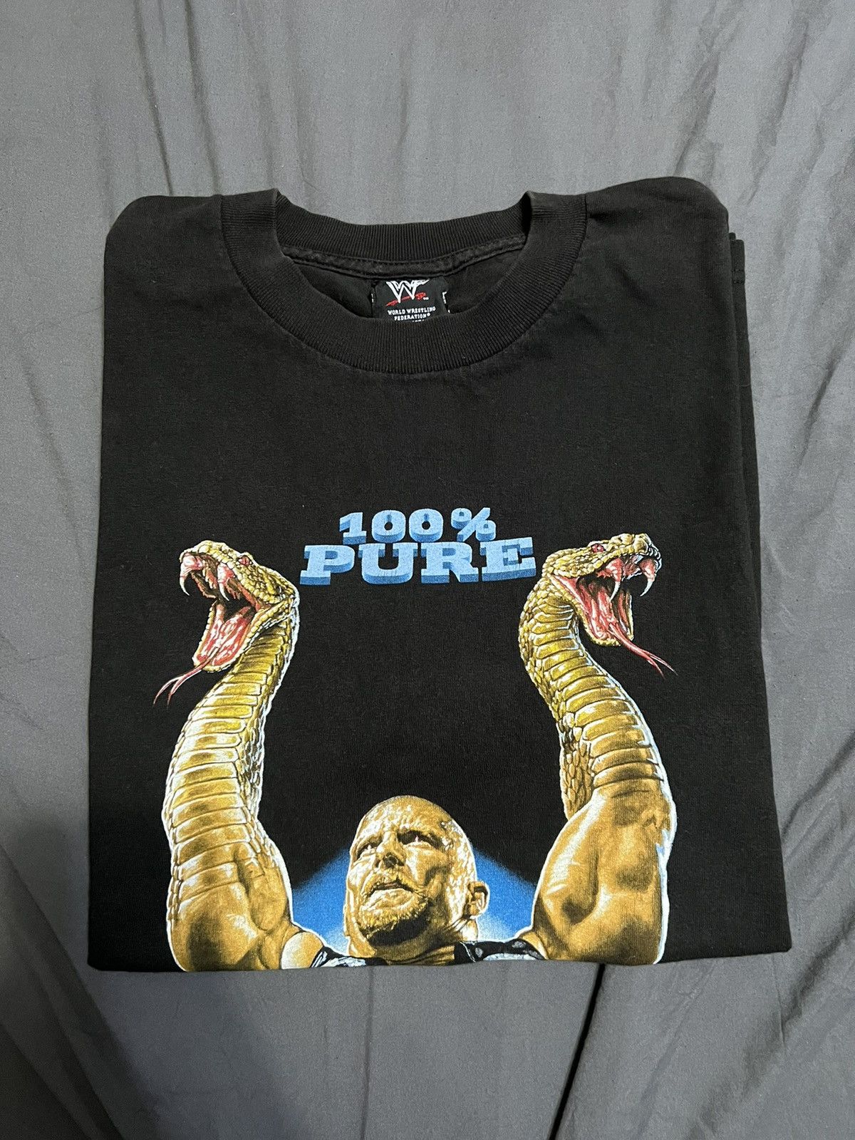 image of Vintage Stone Cold Steve Austin Snake Arms Tee in Black, Men's (Size XL)