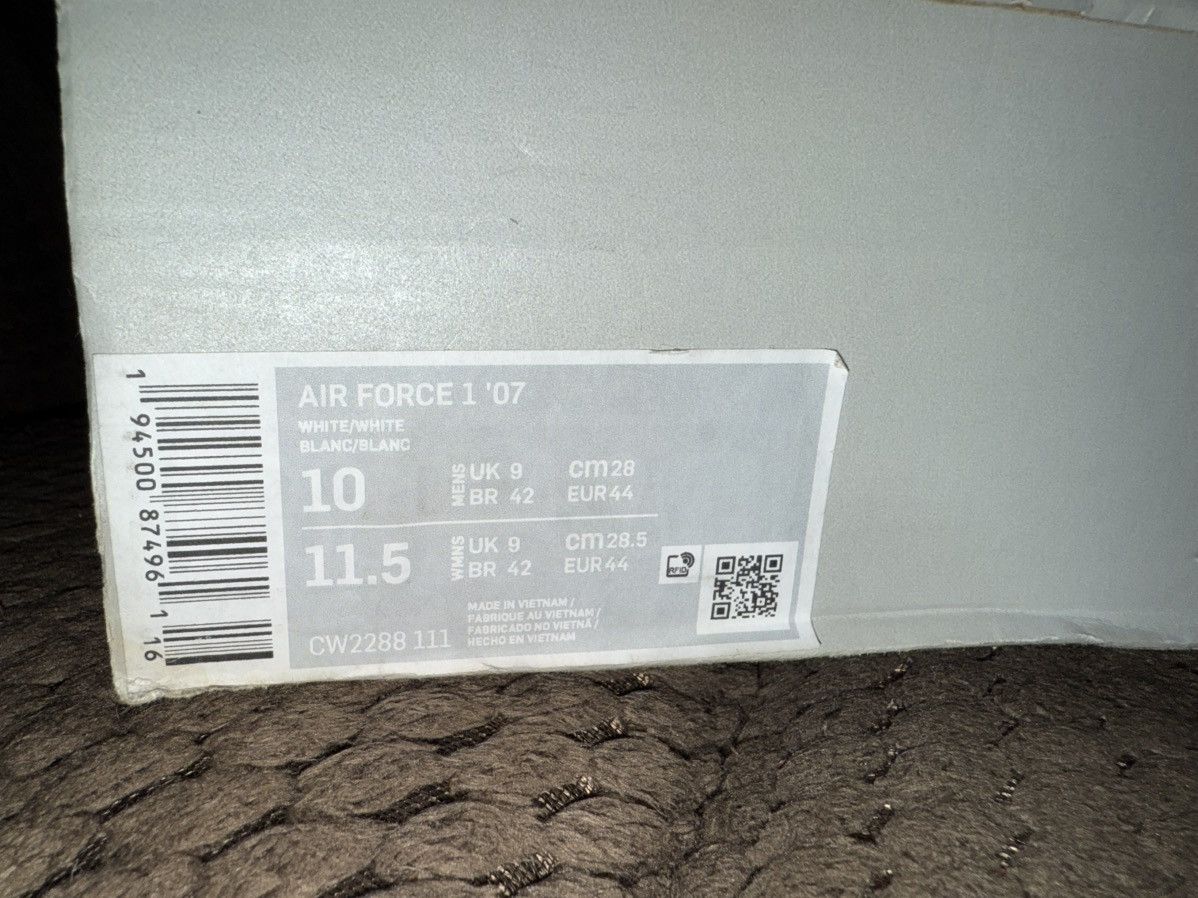 Nike Nike Air Force 1 ‘07 Low, White AF1, size 10, EXC in OG Box! Size US 10 / EU 43 - 6 Thumbnail
