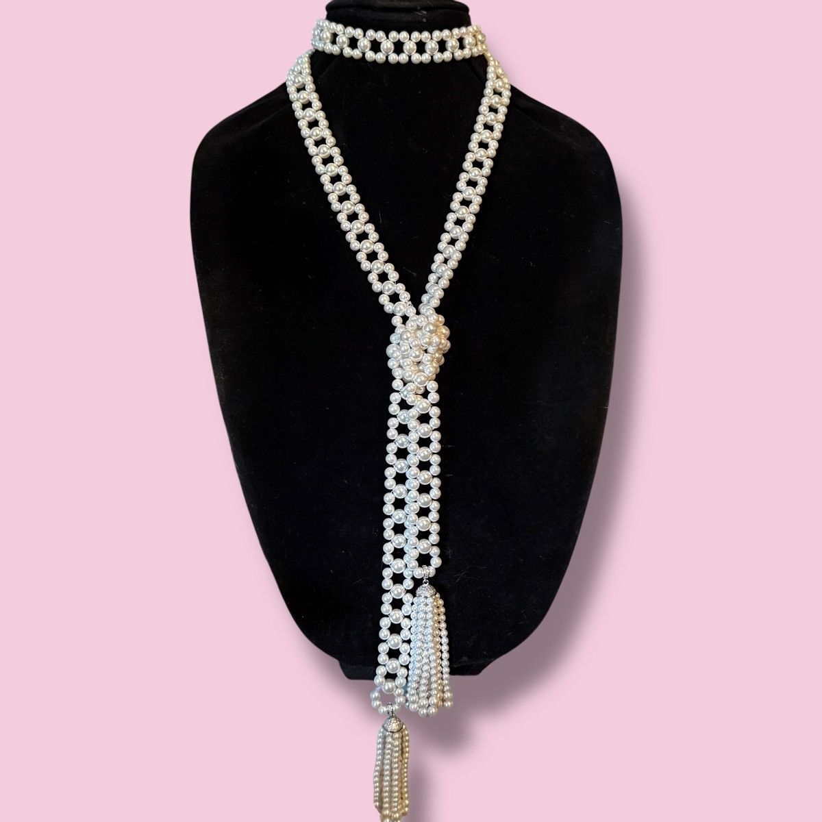 Vintage Vintage woven pearl Sautoir necklace Size ONE SIZE - 2 Thumbnail