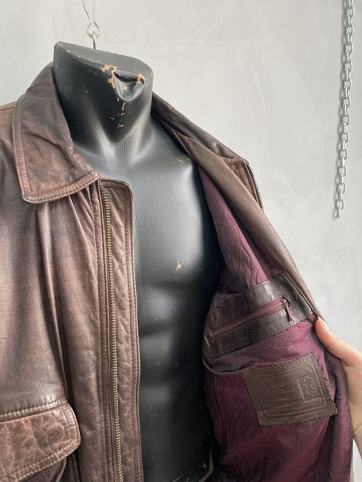 Schott Retro schott style aviation bomber 90s leather jacket y2k Size US L / EU 52-54 / 3 - 8 Thumbnail