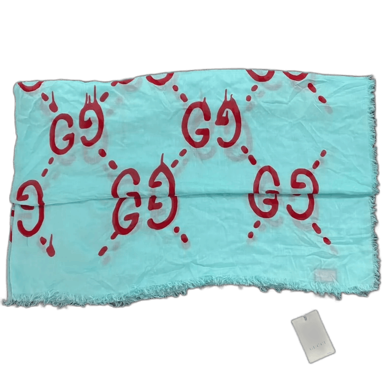 Gucci Gucci Graffiti G Scarf in Green Color-2506 Size ONE SIZE - 1 Thumbnail