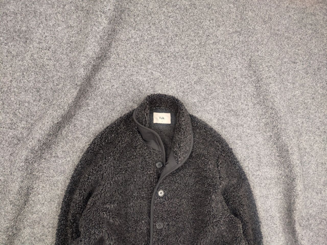 Folk Folk Design Teddy Fleece Sherpa Gray Overshirt Pocket Jacket Size US S / EU 44-46 / 1 - 2 Thumbnail