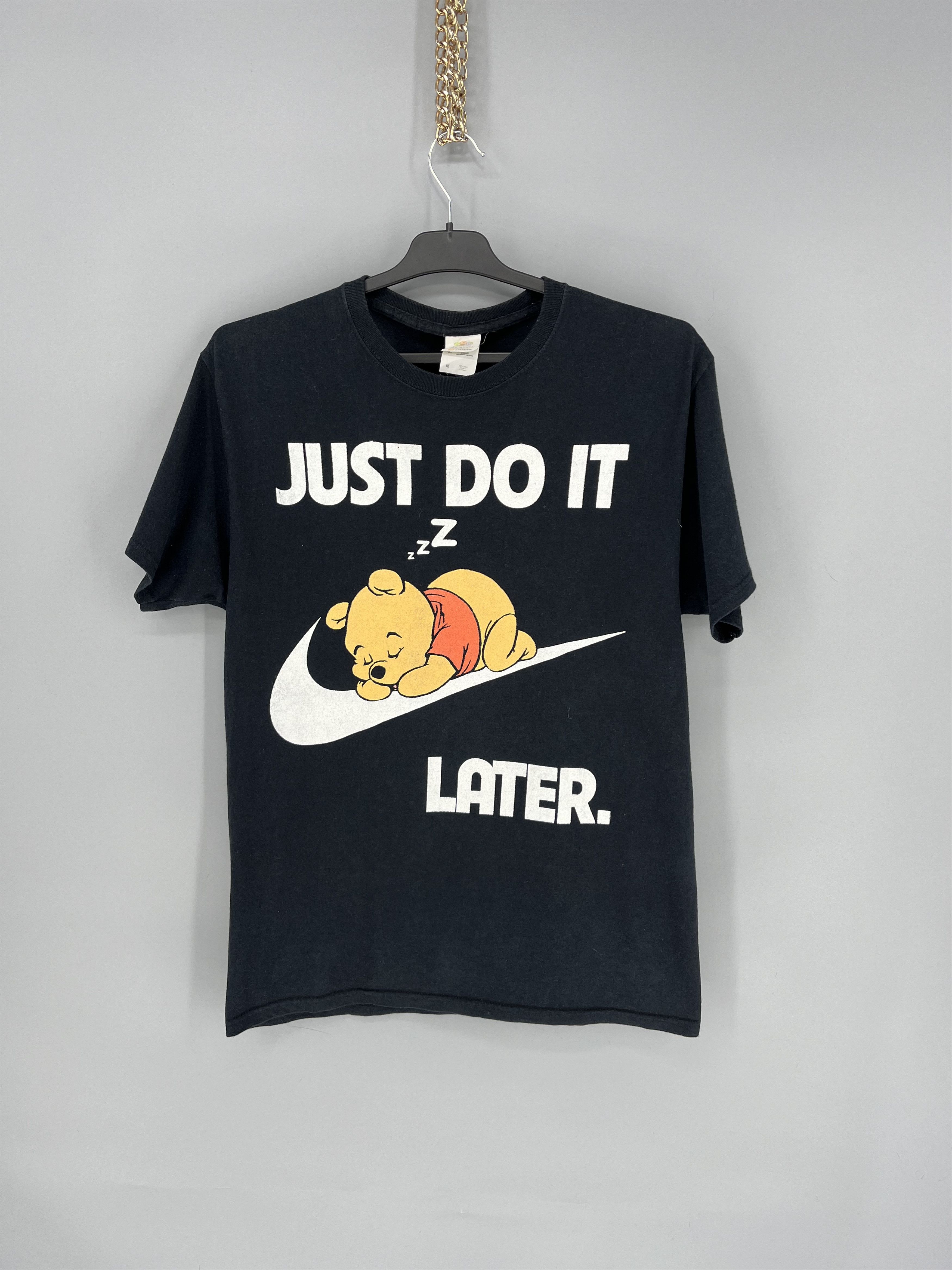 Other Vintage Winnie the Pooh Adult “ Just Do It Later ” Humor Tee Size US M / EU 48-50 / 2 - 1 Thumbnail