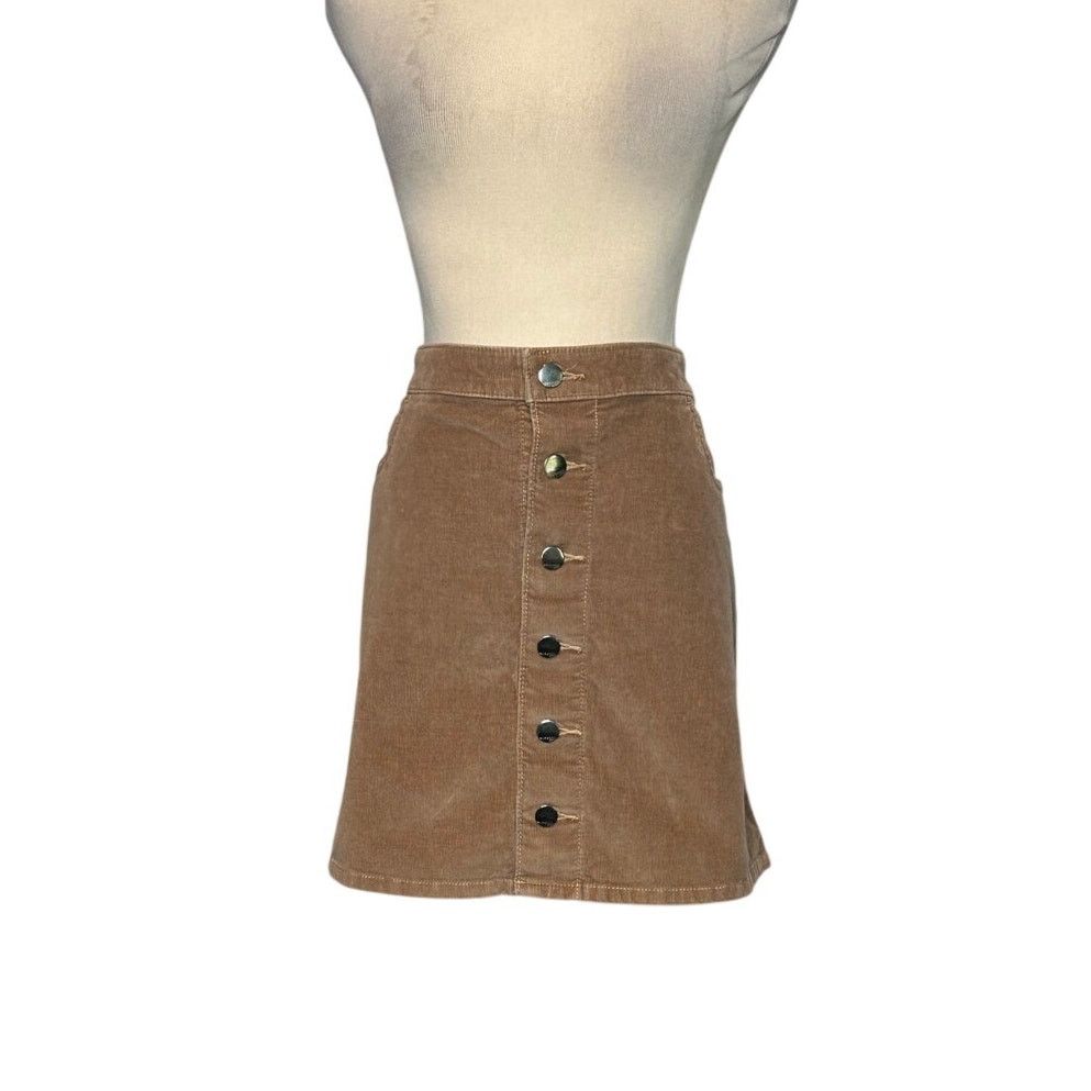 Express Express brown buttoned corduroy mini skirt size 10 Size 32" / US 10 / IT 46 - 8 Thumbnail