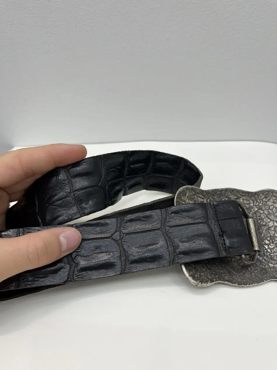 Just Cavalli Vintage Just Cavalli Crocodile Style Leather Belt Size 34 - 6 Thumbnail