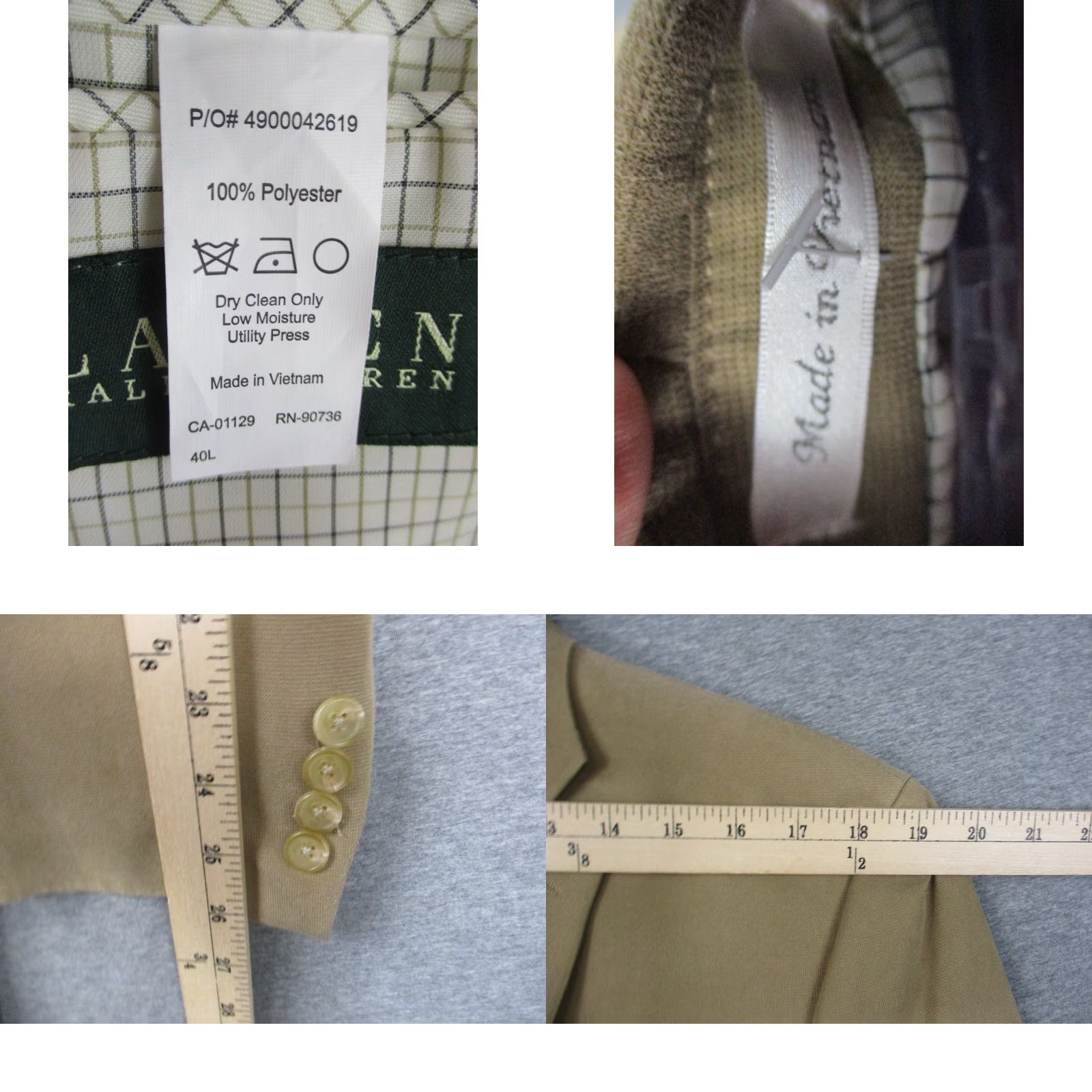 Ralph Lauren LAUREN RALPH LAUREN Sport Jacket 40L Camel Brown Jacket Sportcoat Men 40 Chest Brown Notch Lapel Button Two-Button Single-Breasted Regular Vintage? Size US XXS / EU 40 - 8 Thumbnail