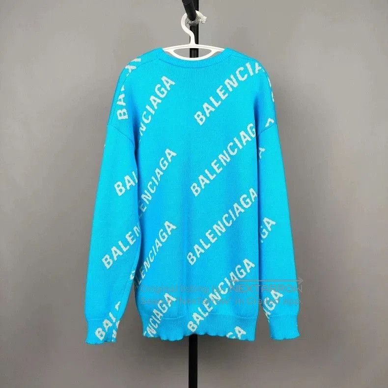 Balenciaga Balenciaga Logo Sweater XS Light Blue. Size US XS / EU 42 / 0 - 2 Thumbnail