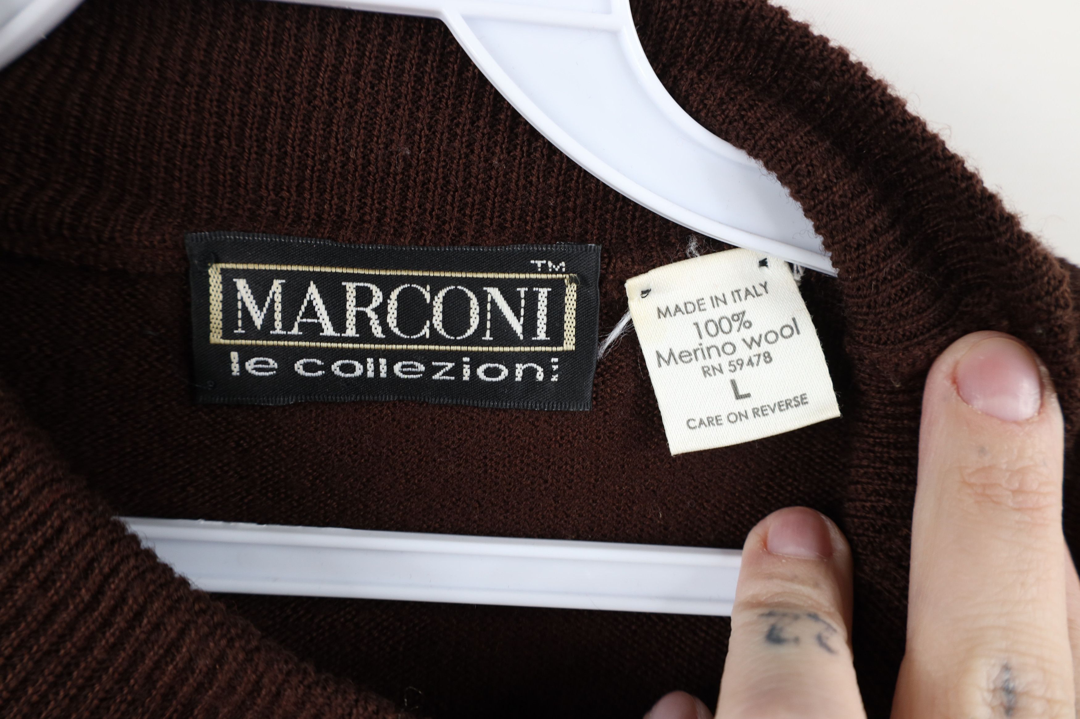 Vintage Vintage 90s Streetwear Blank Merino Wool Knit Sweater Size US L / EU 52-54 / 3 - 5 Thumbnail