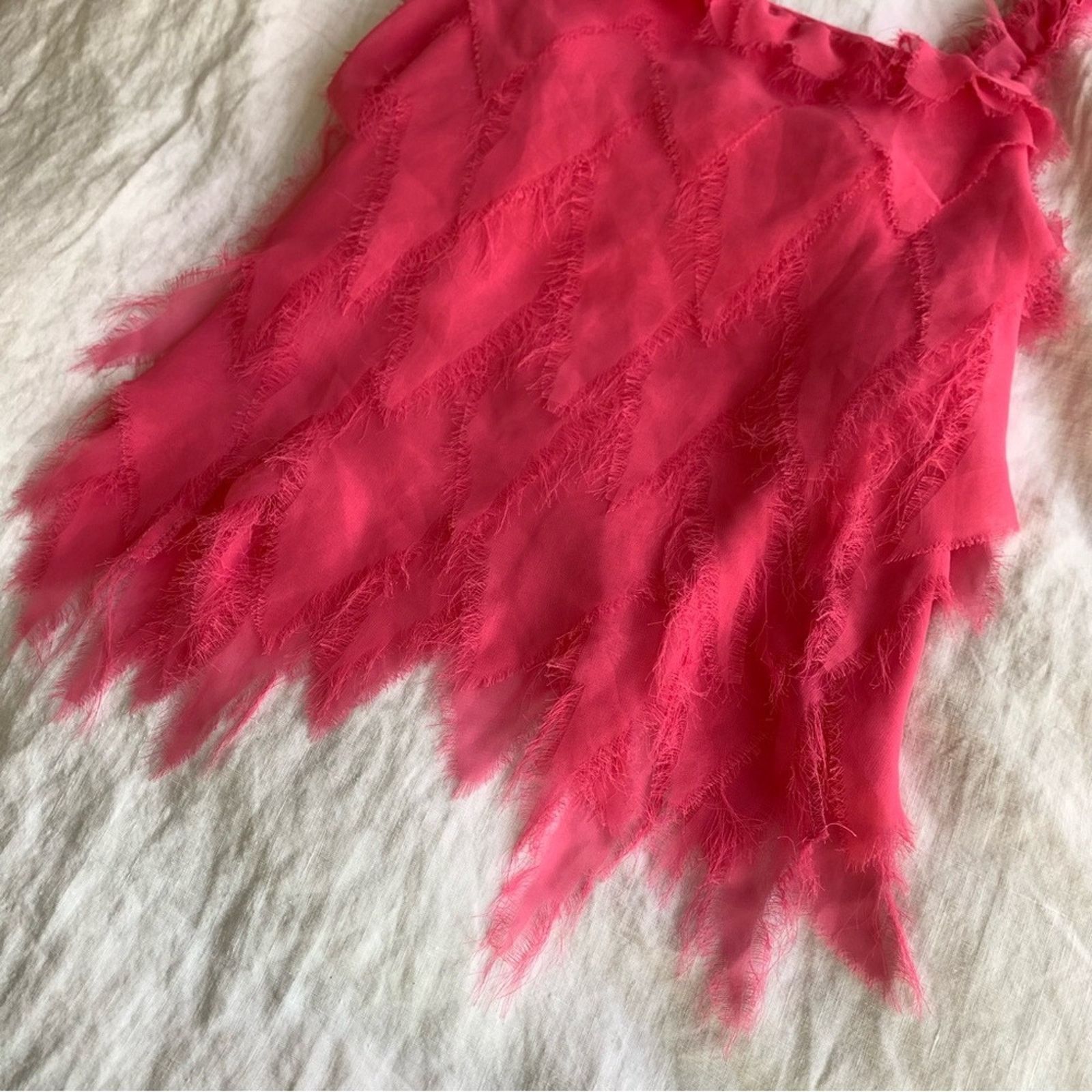 Moschino Vintage Moschino Hot Pink Frilly Triangle Chiffon Cami Top Size M / US 6-8 / IT 42-44 - 2 Thumbnail