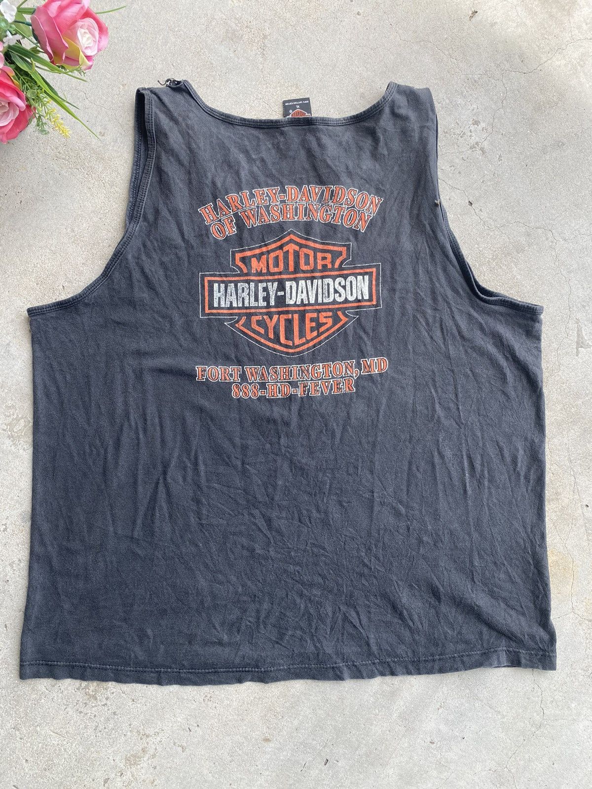 Vintage Distressed 🔥 Vintage Usa made 90s Harley Davidson Sleeveless Size US XL / EU 56 / 4 - 2 Thumbnail