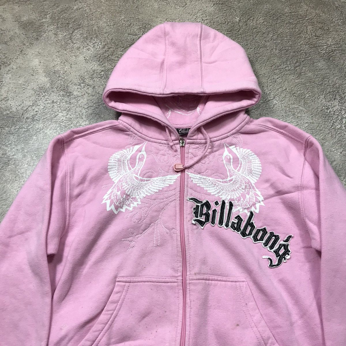 Vintage Vintage 90s Billabong Pink Zip Hoodie Skate Streetwear M Size M / US 6-8 / IT 42-44 - 2 Thumbnail