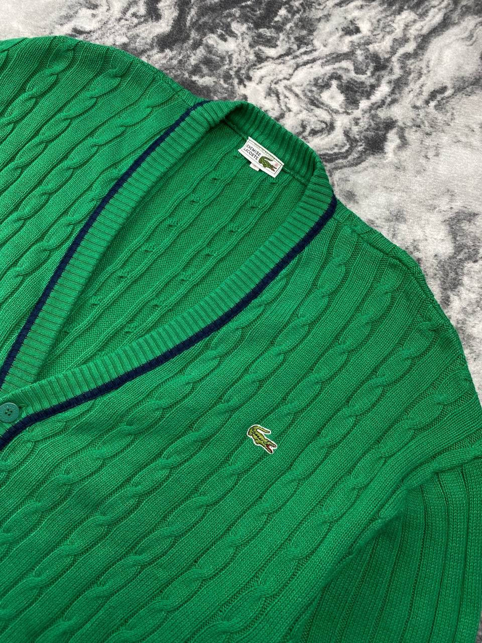 Lacoste Vintage Lacoste Chemise Cable Knit Sweater Cardigan Size US L / EU 52-54 / 3 - 2 Thumbnail