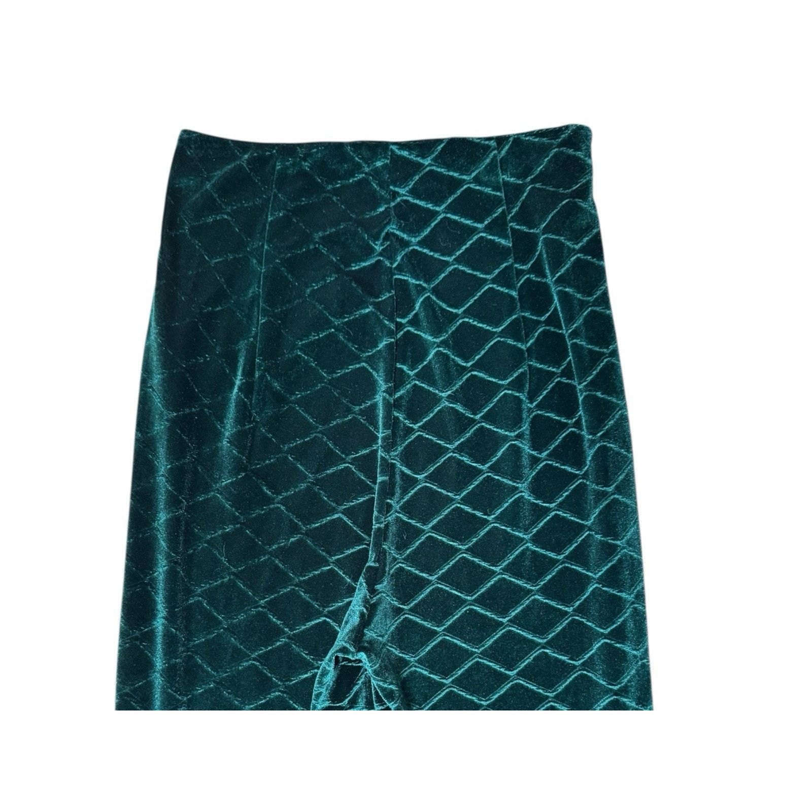 Other Weili Zheng NEW Embossed Velvet Straight leg Pants Green XS Size 24" / US 00 / IT 34 - 7 Thumbnail