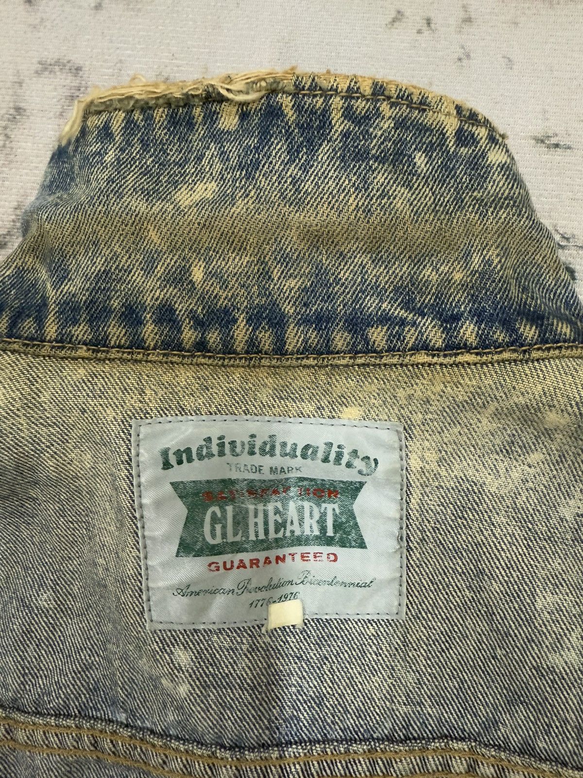 Japanese Brand Vintage 90s GL Heart Acid Wash Denim Jacket Size US M / EU 48-50 / 2 - 13 Thumbnail