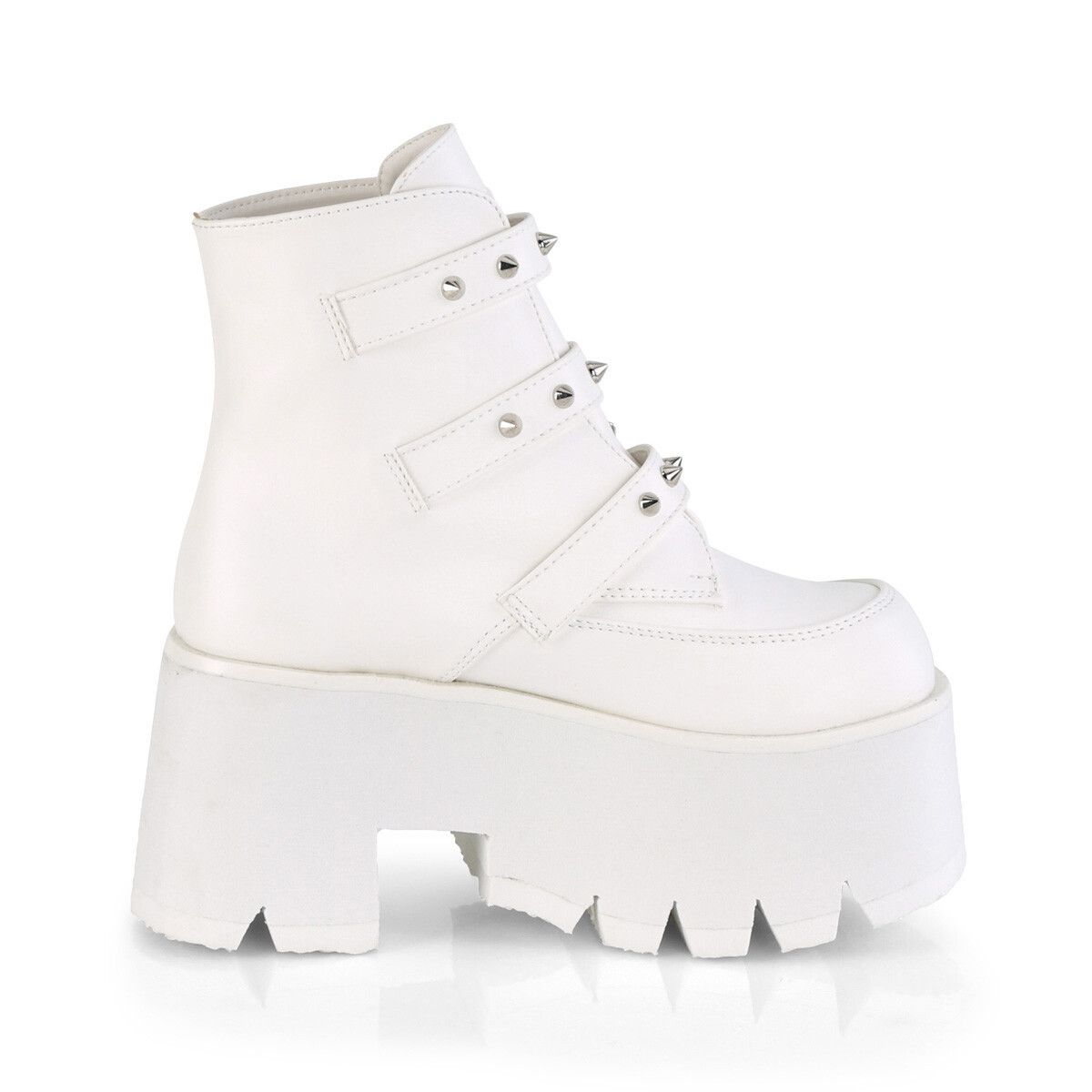 Demonia Cult DEMONIA Ashes 55 White Matte Bat 3.5" Platform Heel Combat G Size US 8 / IT 38 - 7 Thumbnail