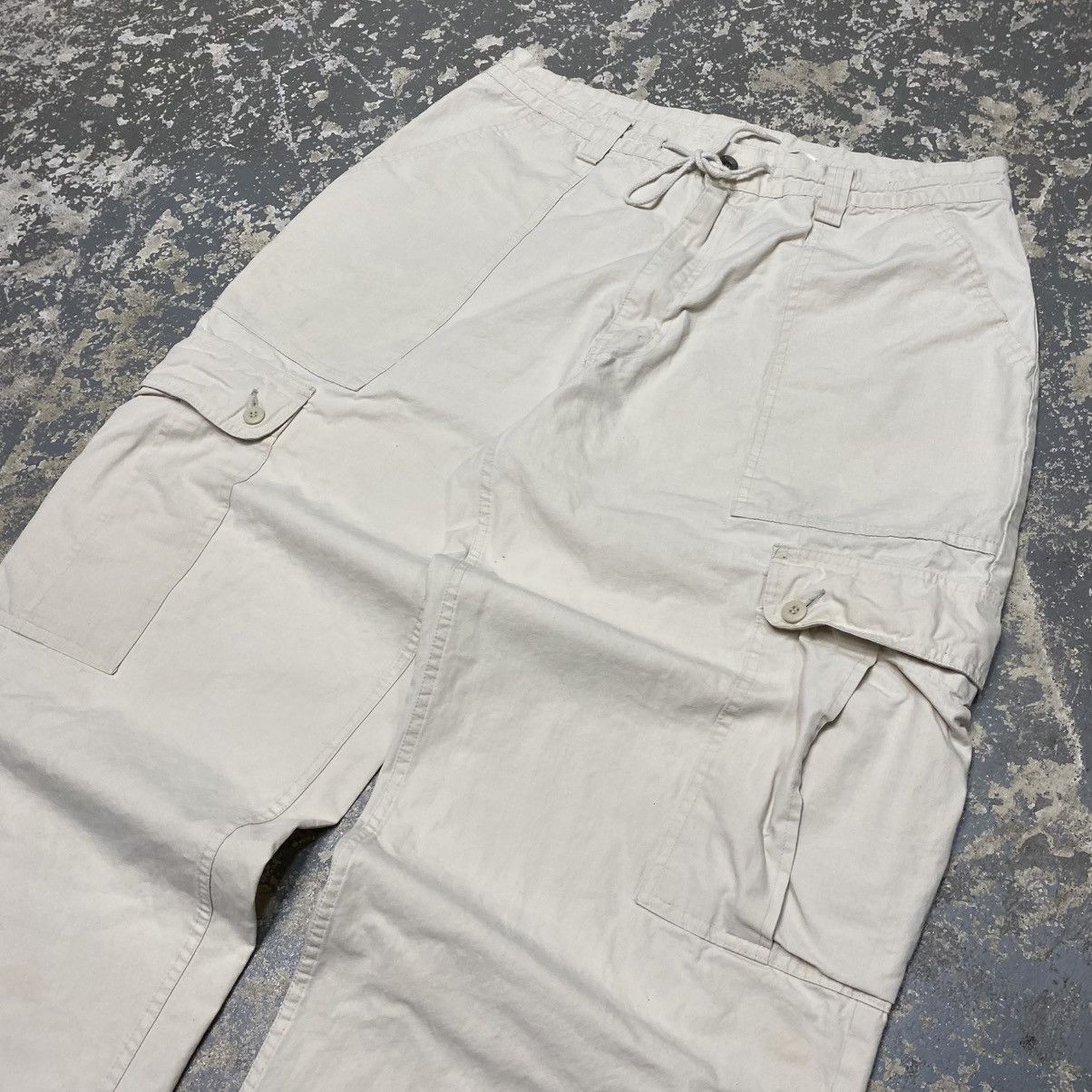JNCO × Levi's × Vintage Vintage Levi’s SilverTab Cargo Tan Baggy Parachute Pants 90s Size US 35 - 12 Thumbnail