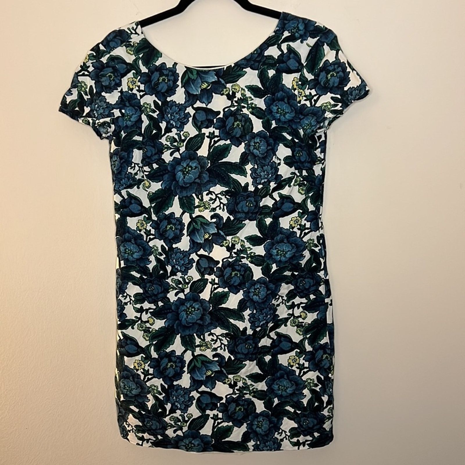 Loft LOFT Blue Floral Linen Blend Shift Dress Size 0 Size XS / US 0-2 / IT 36-38 - 2 Thumbnail