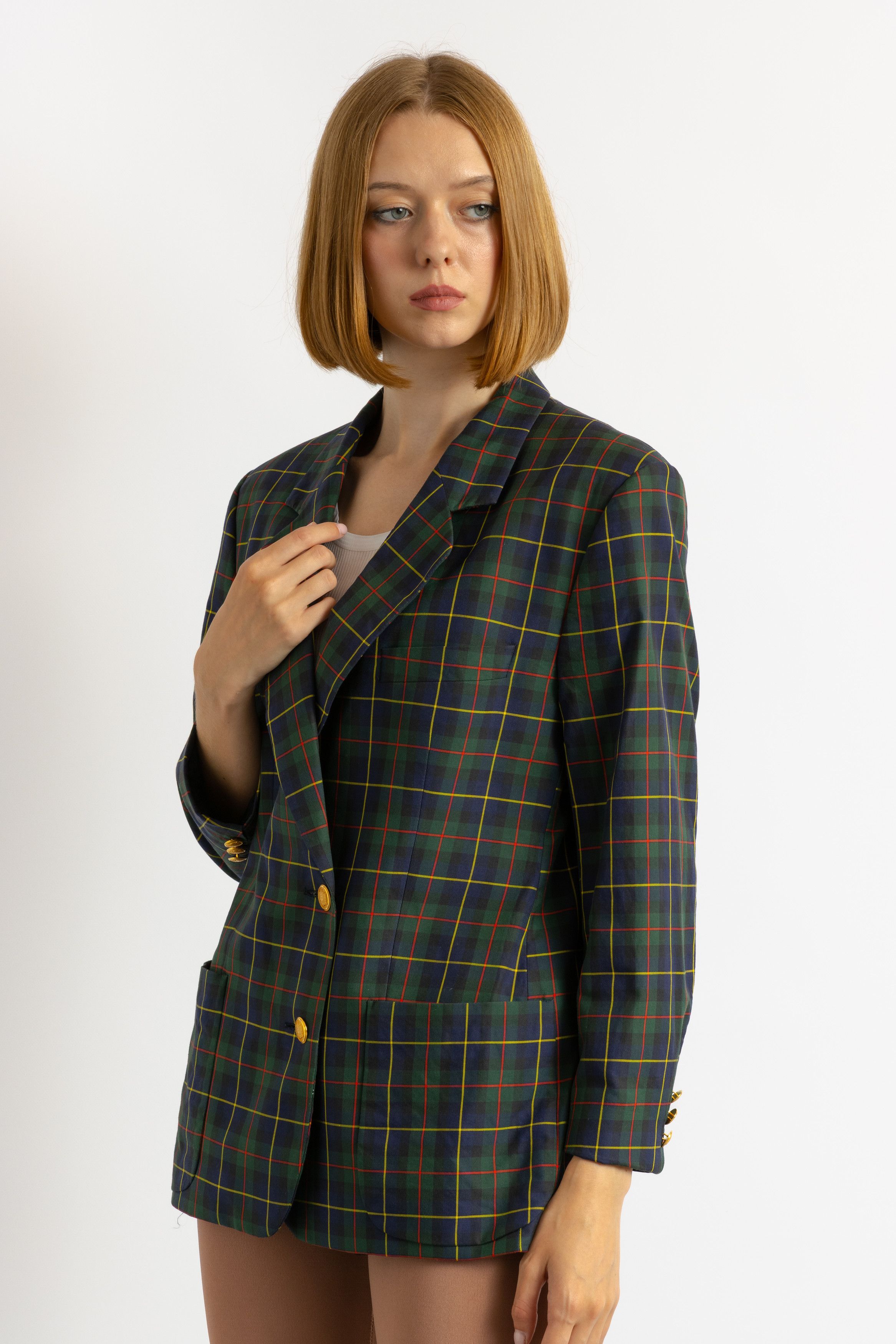 Burberry Burberry's Cotton Blazer Checked Green Blazer 8704 Size M / US 6-8 / IT 42-44 - 4 Thumbnail
