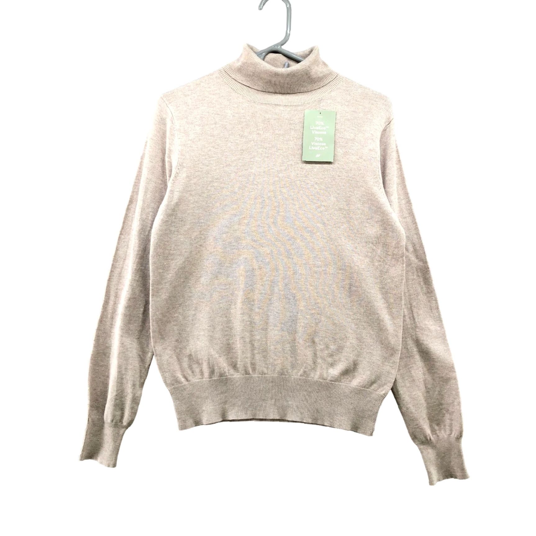 H&M VINTAGE H&M Women’s Sweater Turtleneck Pullover Knit Relaxed Fit S Beige Casual 90s Size S / US 4 / IT 40 - 2 Thumbnail