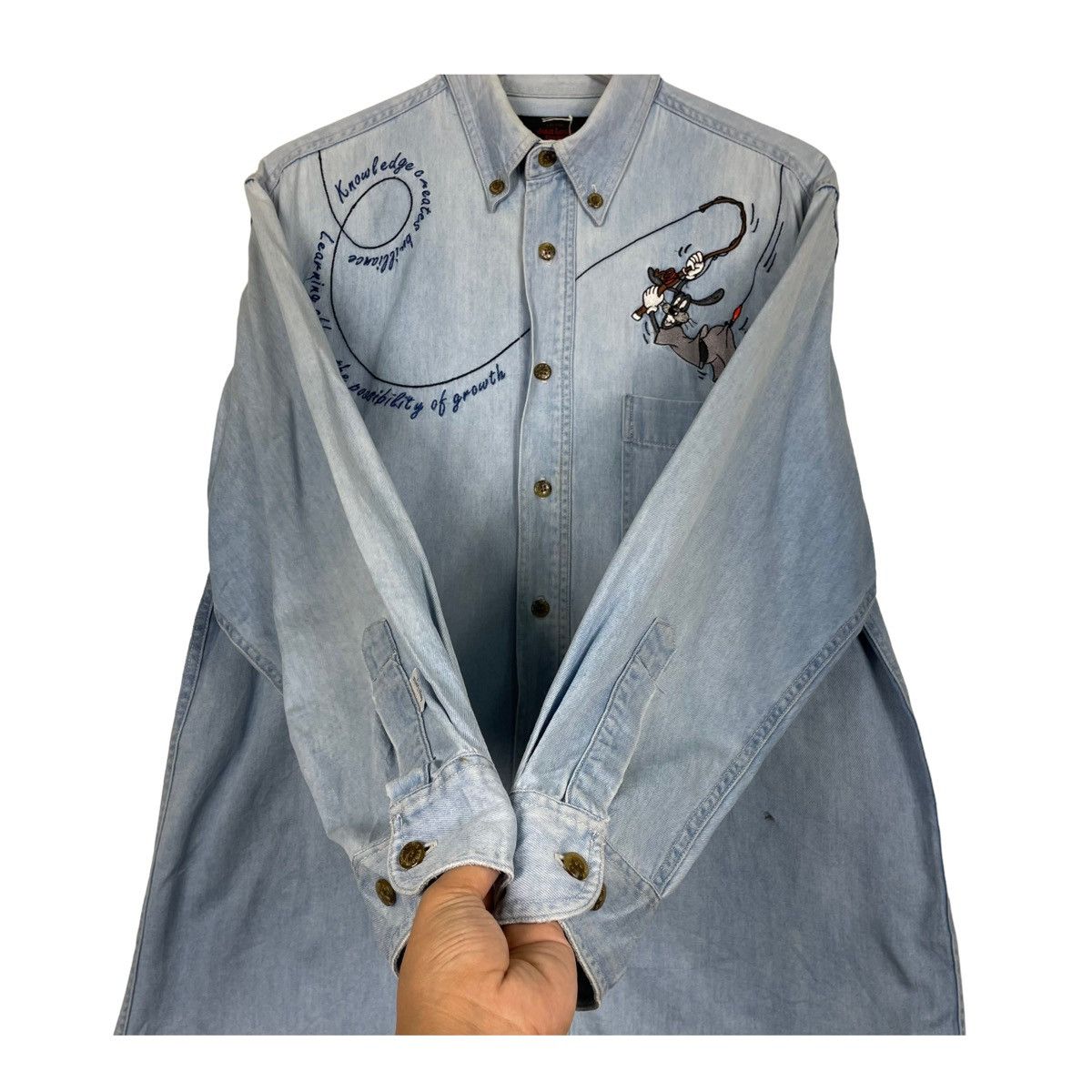 Japanese Brand × Vintage 💥JEAN LOUIS FRADET DENIM SHIRT Size US L / EU 52-54 / 3 - 5 Thumbnail