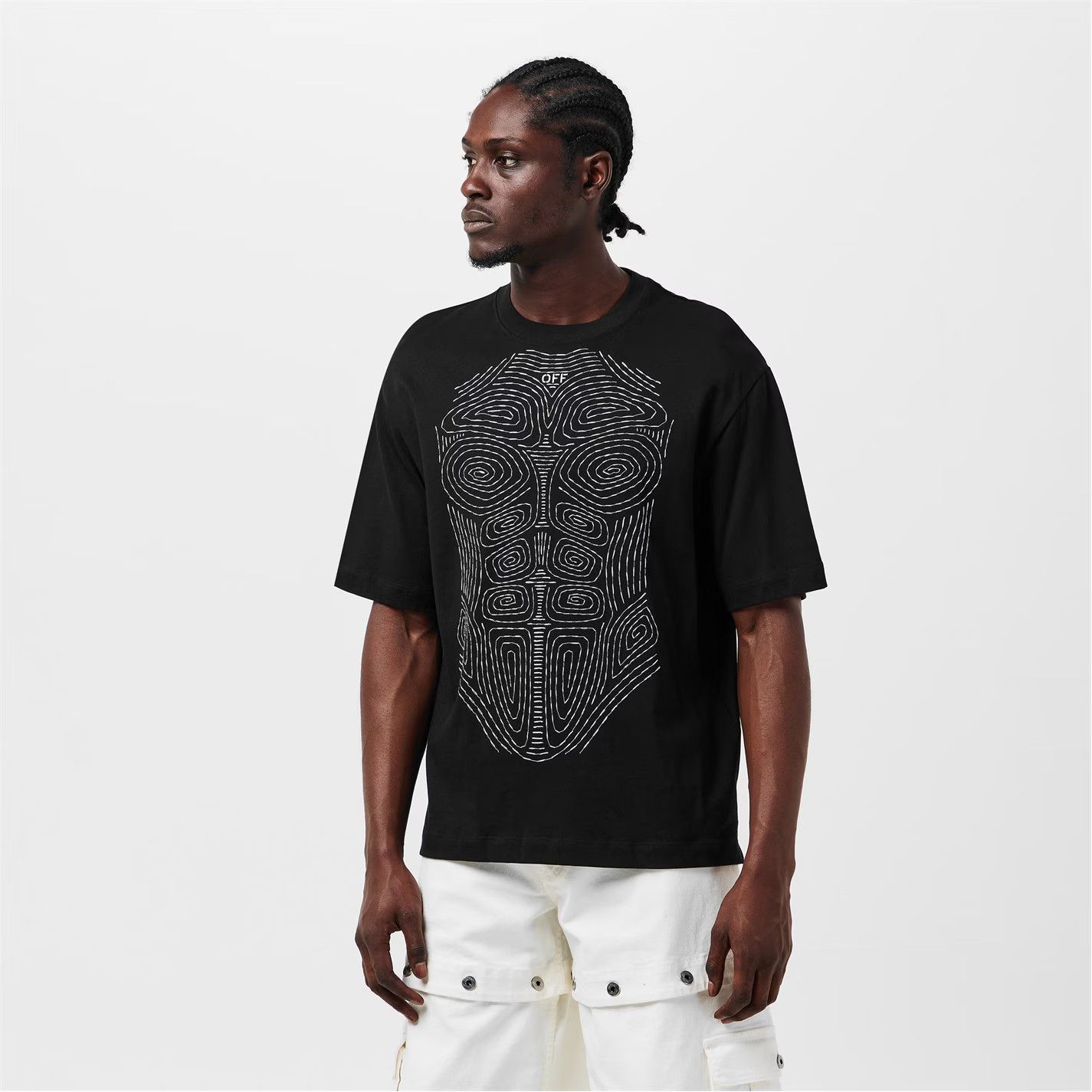 Off-White o1g2r1mq0226 Stitch Short Sleeve Contrast T-Shirt Black Size US XS / EU 42 / 0 - 3 Thumbnail