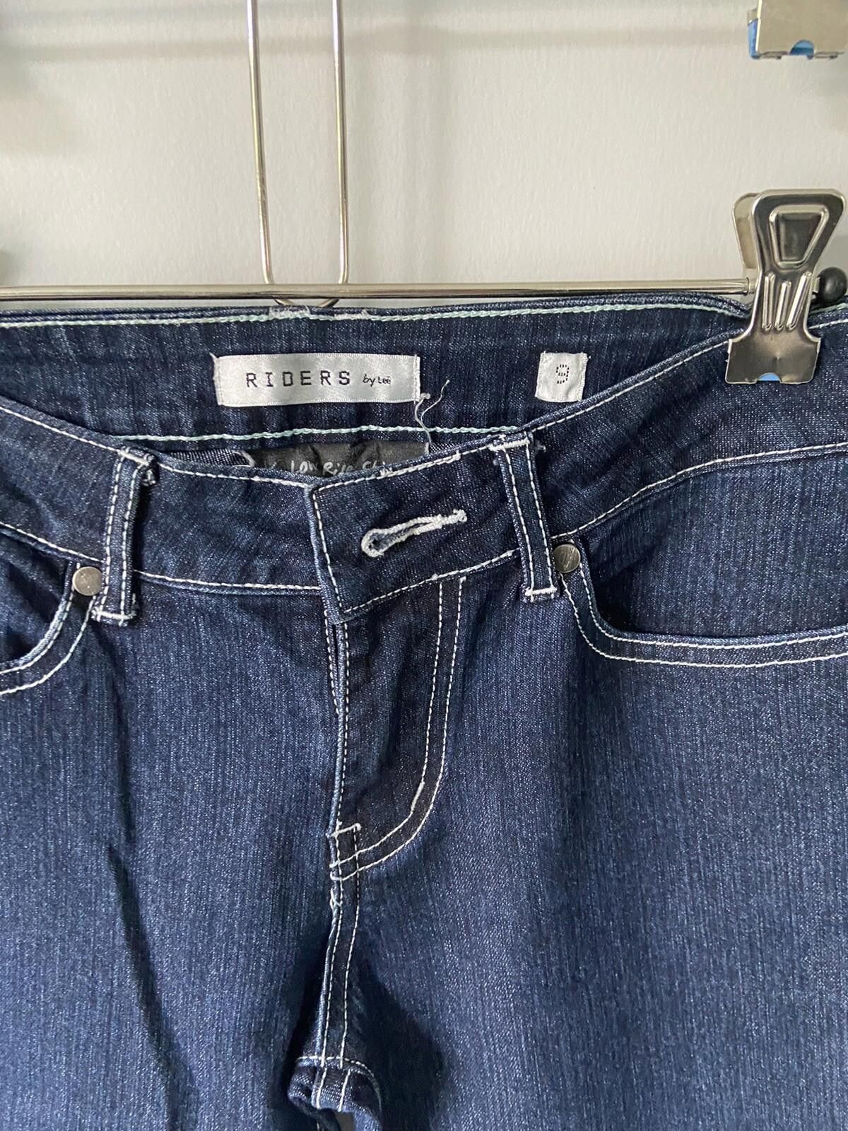 Designer Lee Riders Dark Blue Denim Jeans Low Rise Y2K Skinny Size 9 Size 28" / US 6 / IT 42 - 4 Thumbnail