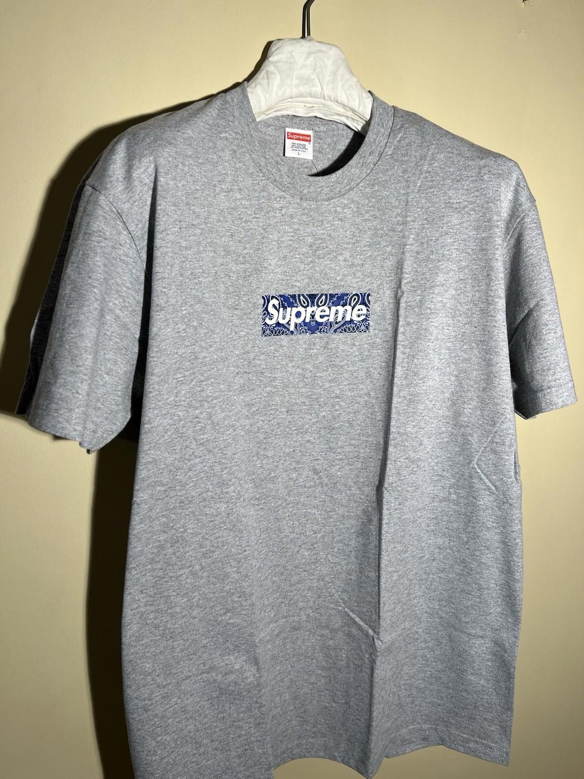 Supreme FW19 Supreme Bandana Box Logo Tee Heather Grey L 2019 Size US L / EU 52-54 / 3 - 4 Thumbnail