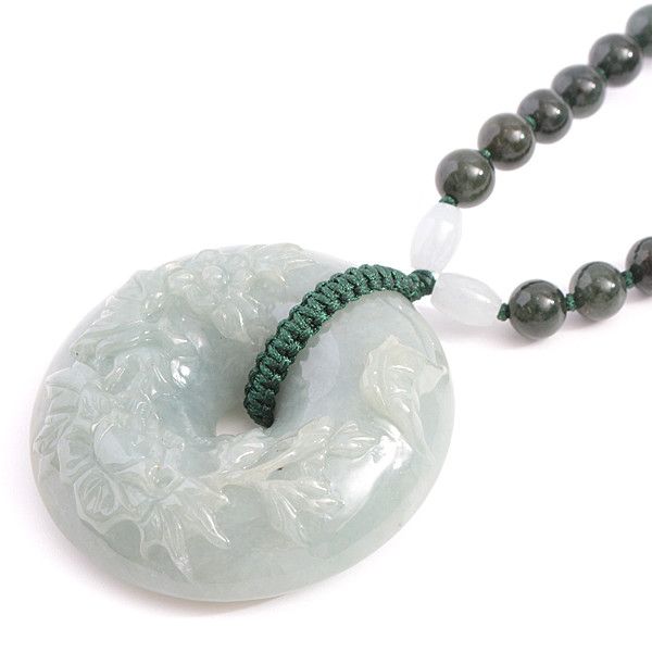 Other Other Jade Carved Flower Necklace Power Stone Long Necklace Natural Material Necklace 56695 in Pristine Condition Size ONE SIZE - 1 Thumbnail