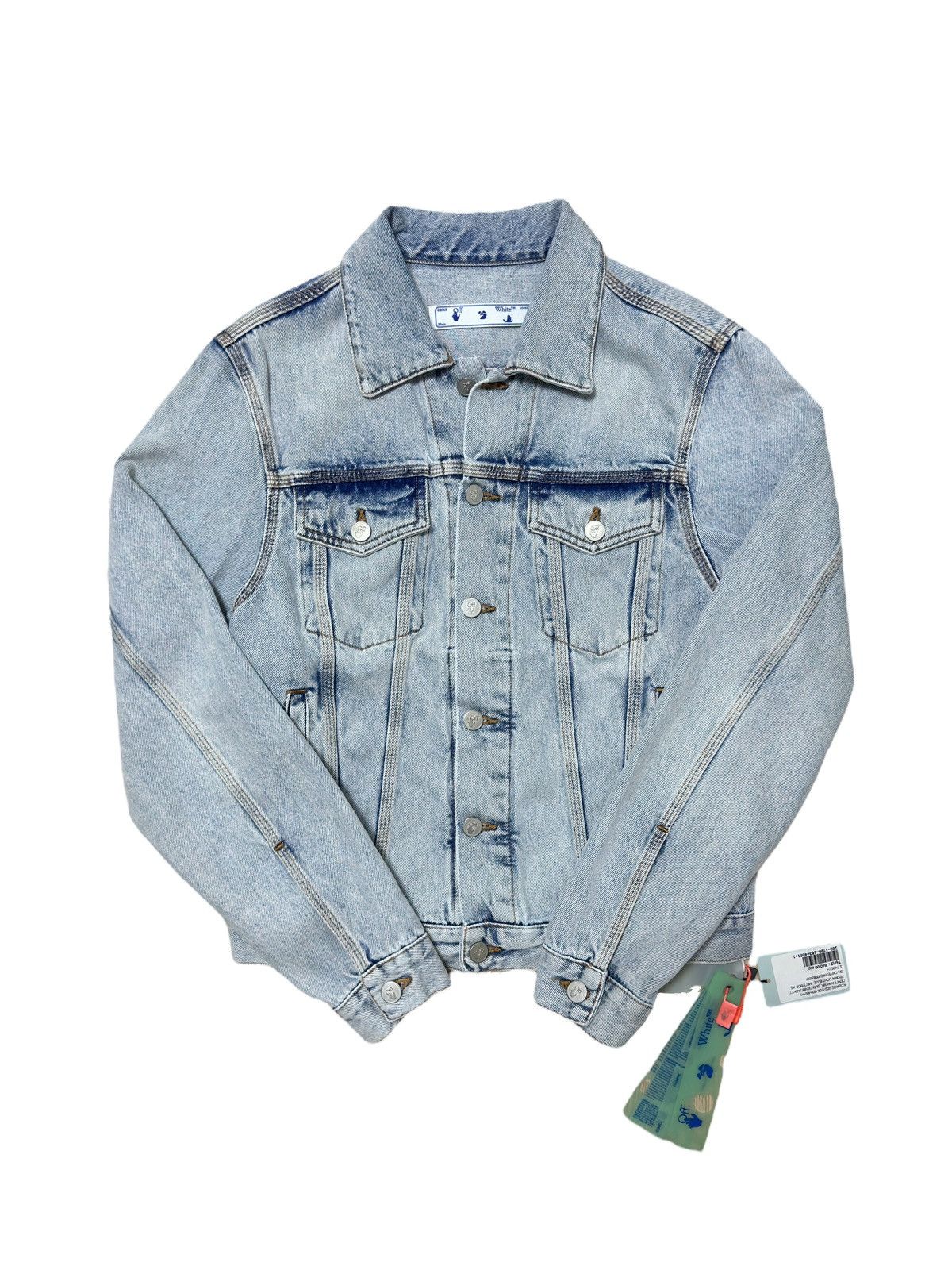 Off-White 1 of 10 Mykonos Exclusive Off White Denim Jacket Size US XS / EU 42 / 0 - 2 Thumbnail