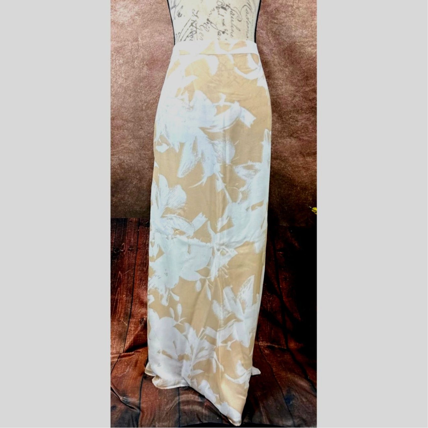 Other Socapri 100% Silk Maxi Skirt Brown Floral 46 Italian (10 us) Size 30" / US 8 / IT 44 - 10 Thumbnail