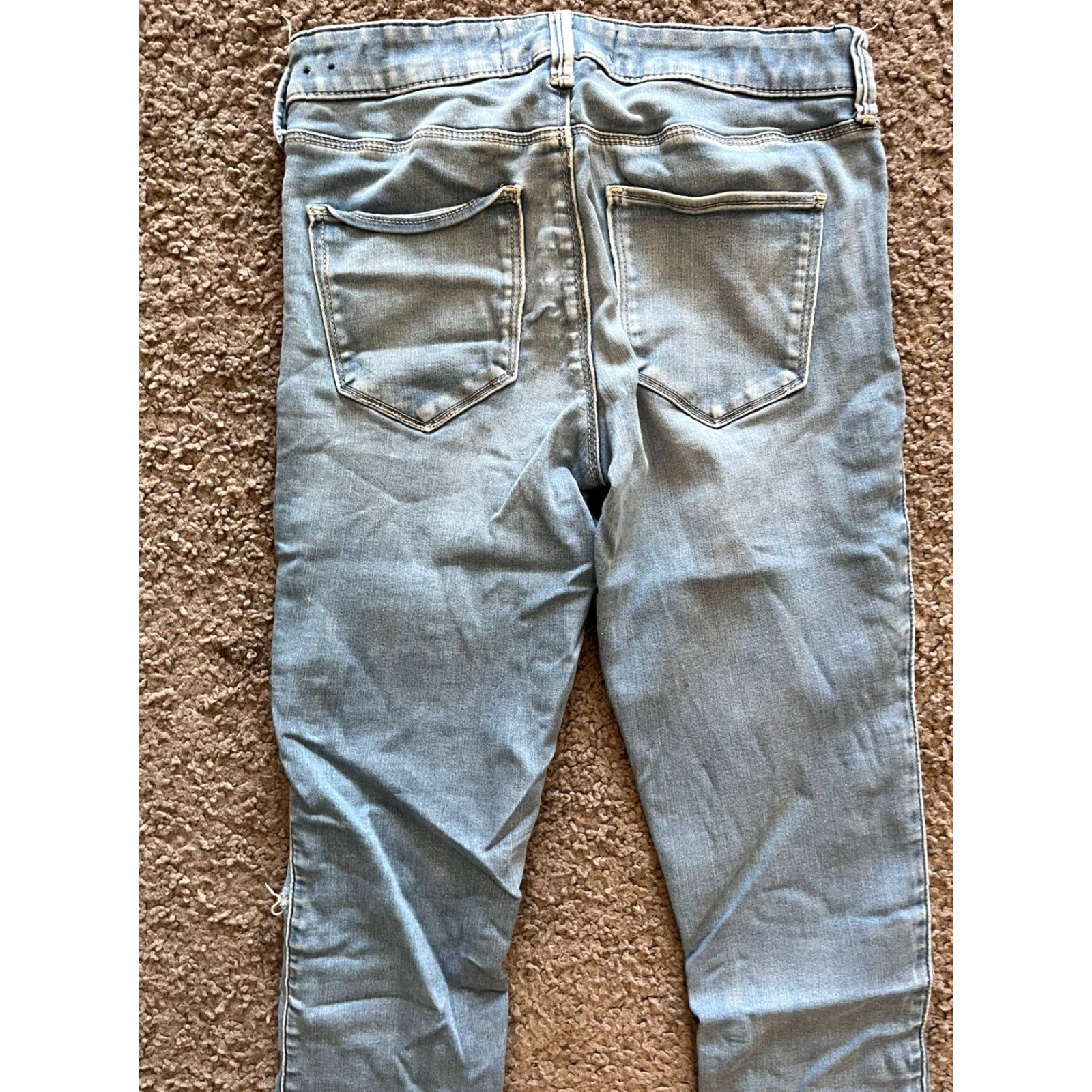 Abercrombie & Fitch Abercrombie & Fitch Jegging Jeans 2R Womens Low Rise Blue Stretch 26x29 Distressed Denim Cotton Spandex Embroidered Logo Size 26" / US 2 / IT 38 - 4 Thumbnail