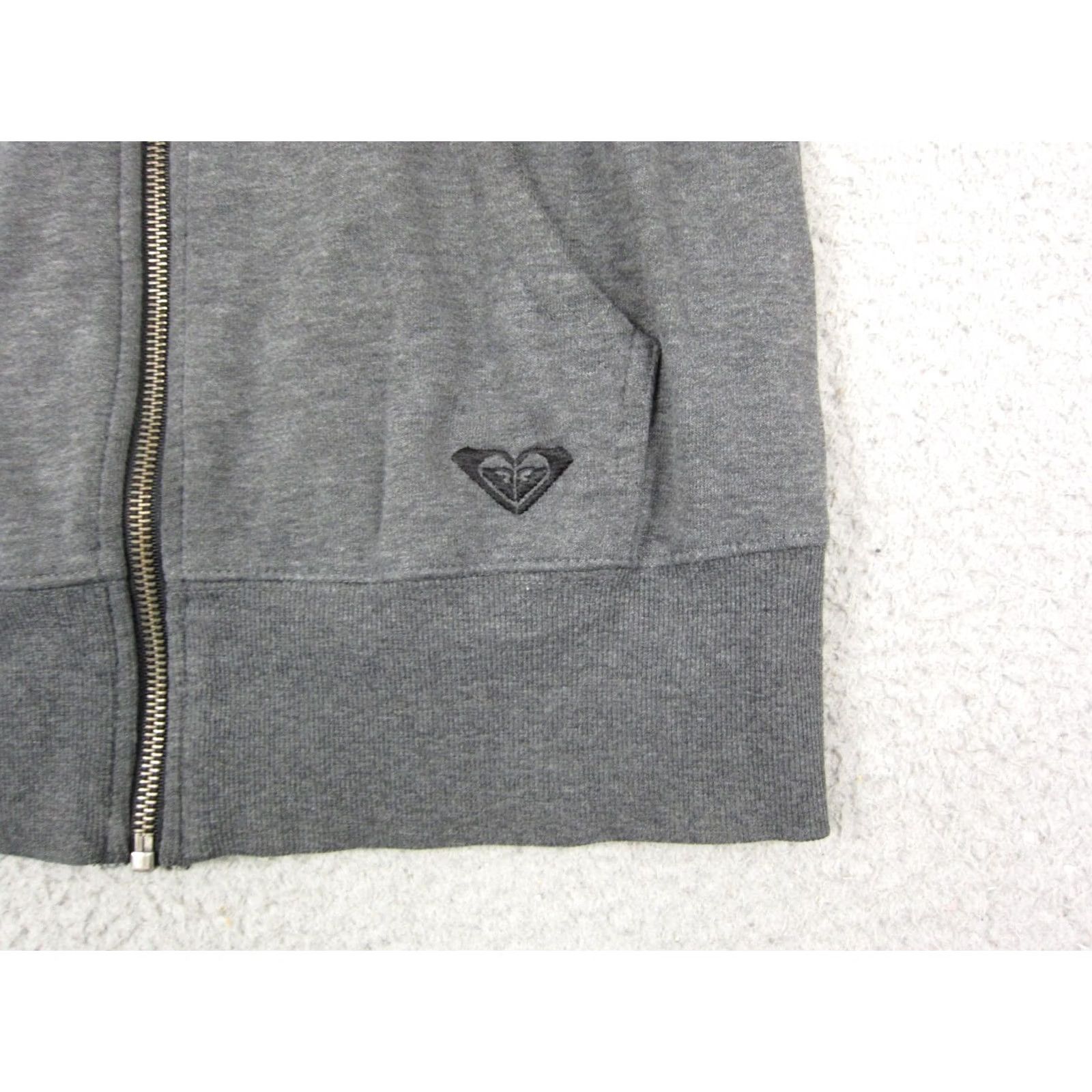 Vintage Roxy Hoodie Womens M Gray Full Zip Fleece Sweatshirt Logo 90s City Classic Outdoor Mens Women Girls? Size M / US 6-8 / IT 42-44 - 5 Thumbnail