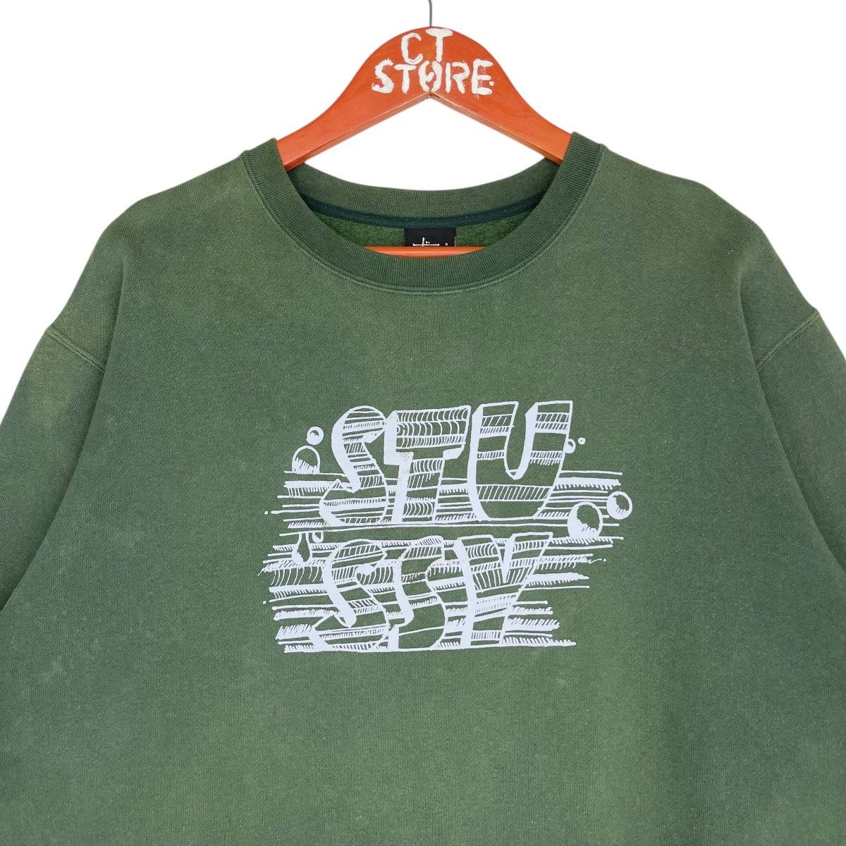 Stussy × Vintage Stussy Crewneck Sweatshirt Size M/L Green Size US M / EU 48-50 / 2 - 3 Thumbnail