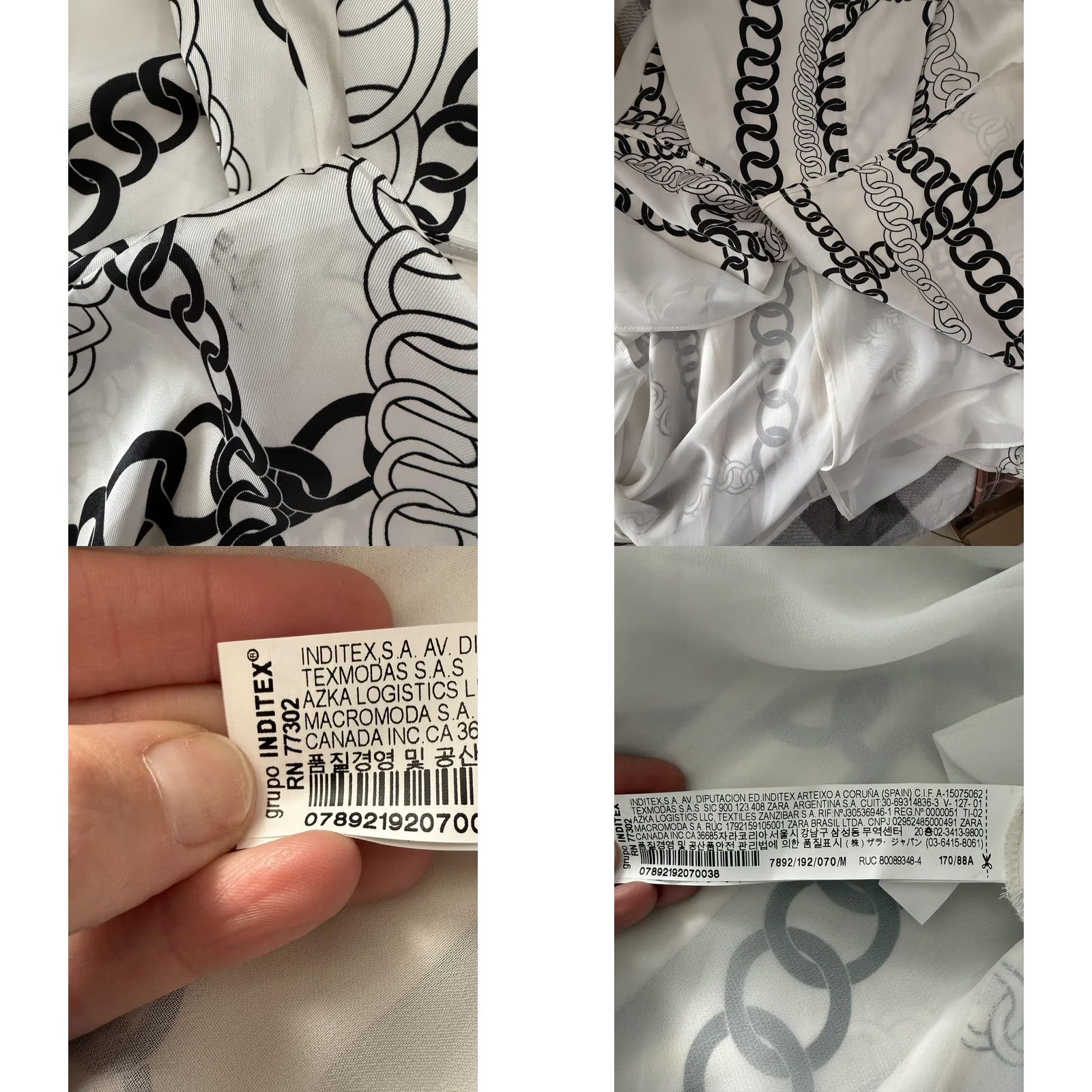 Zara Zara Dress Womens Medium White Chain Satin Cowl Neck Cap Sleeve Fit & Flare Maxi Size M / US 6-8 / IT 42-44 - 9 Thumbnail