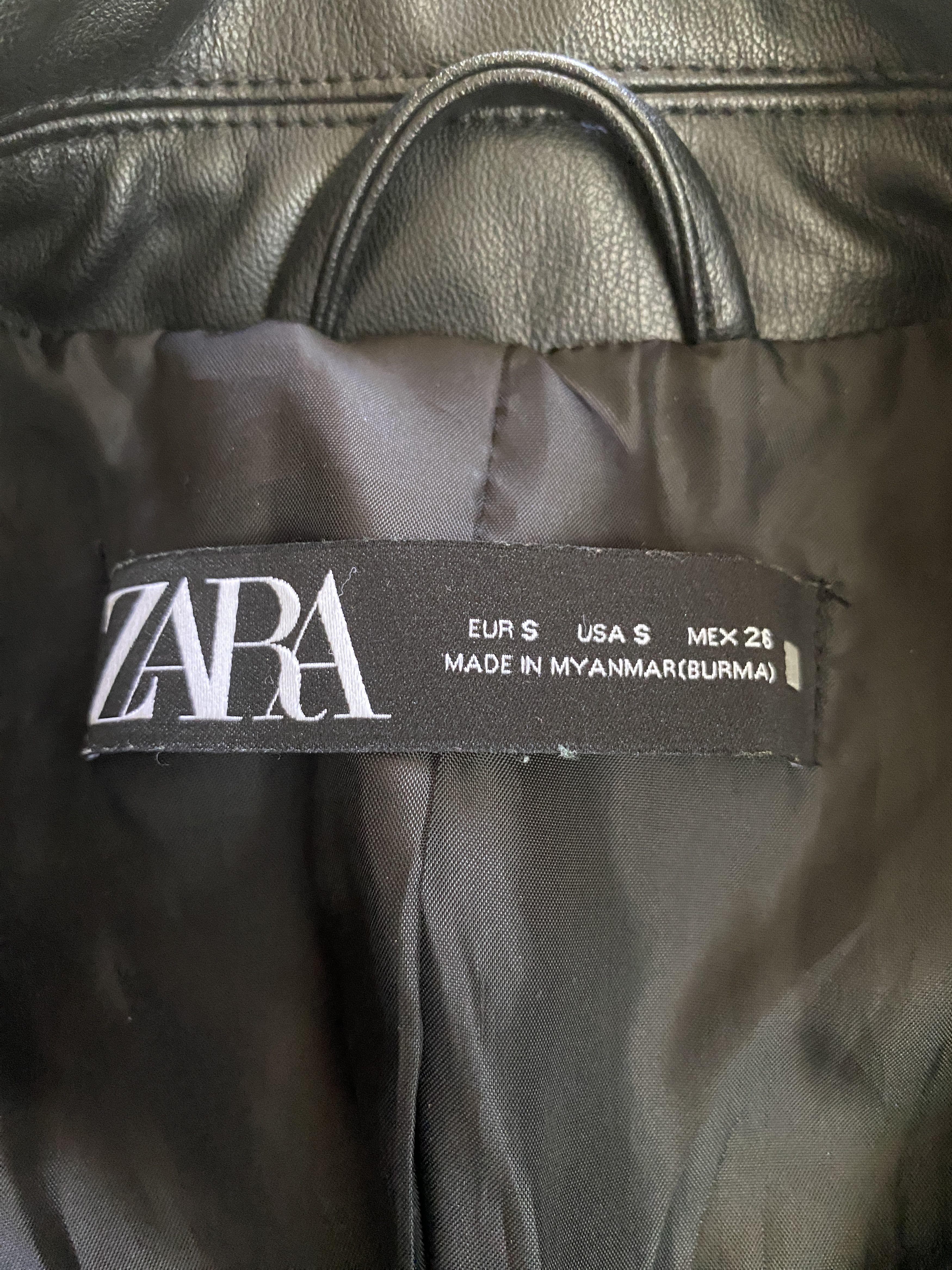 Zara Zara Faux Leather Biker Jacket – Black Size S / US 4 / IT 40 - 2 Thumbnail