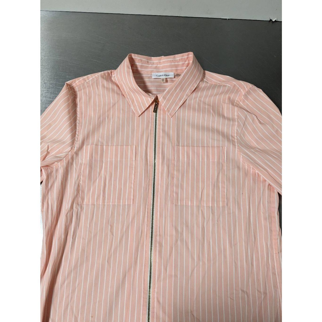 Calvin Klein Calvin Klein Women's Pink and White Striped Dress Shirt With Size M / US 6-8 / IT 42-44 - 5 Thumbnail