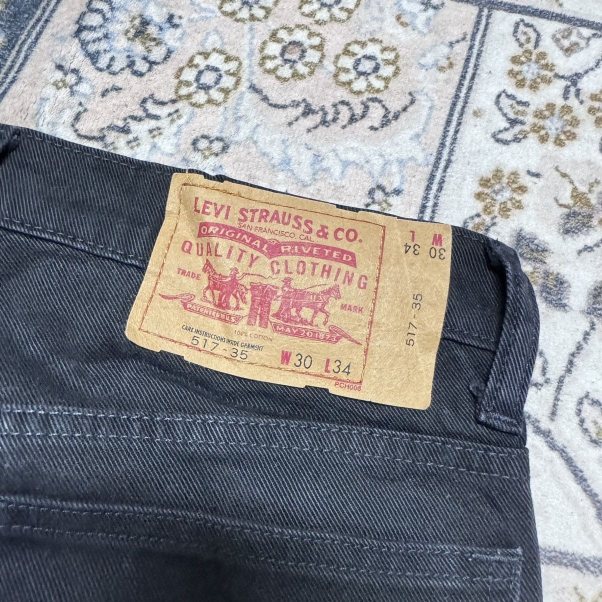 Levi's Vintage Levis 517 Black Denim Flare Jeans Hedi Slimane Size US 30 / EU 46 - 14 Thumbnail