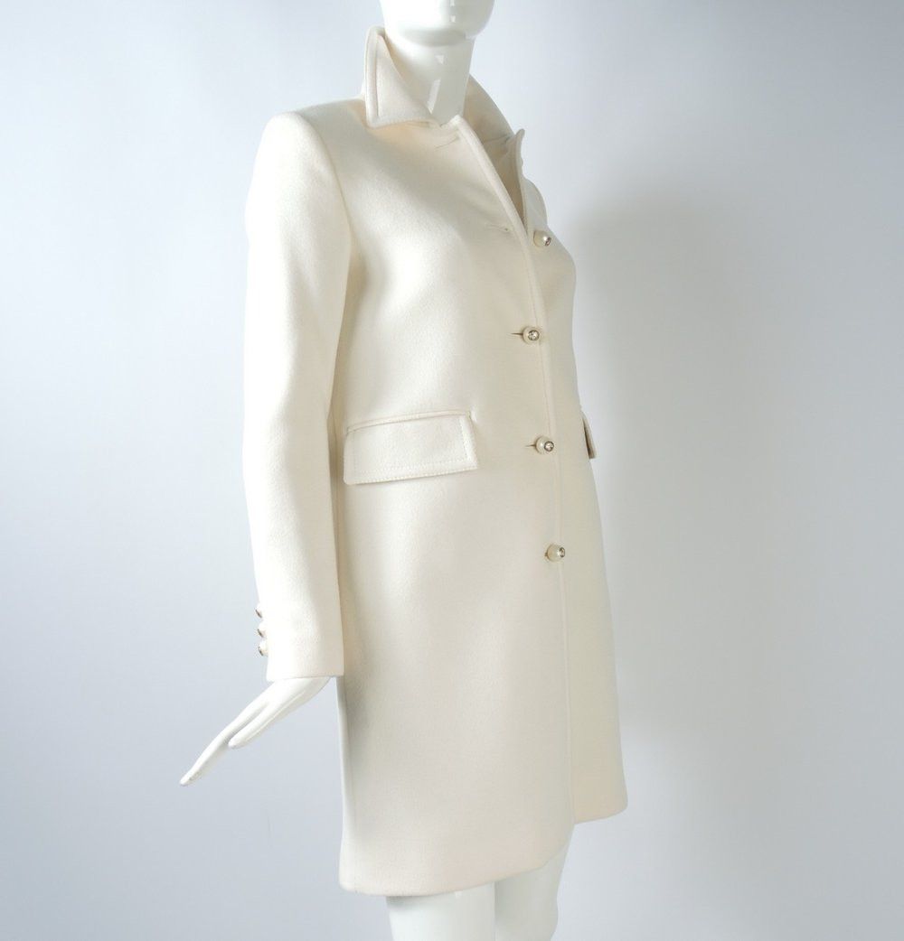 image of Gucci O1Smst1Ft0424 Pearl Trench Coat In Cream, Women's (Size XS)