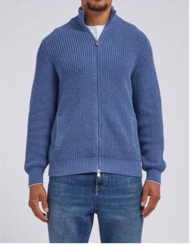 image of Brunello Cucinelli O1W1Db10524 Cardigans In Blue, Men's (Size XL)