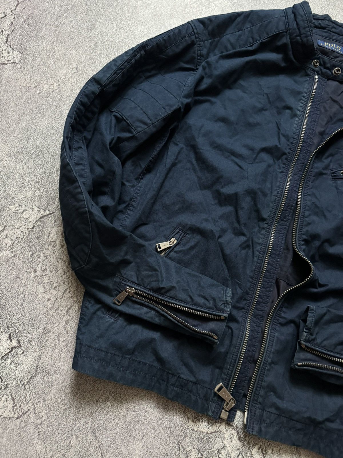 Polo Ralph Lauren × Vintage Polo Ralph Lauren XXL zip bomber style denim bike jacket 00s Size US XXL / EU 58 / 5 - 2 Thumbnail
