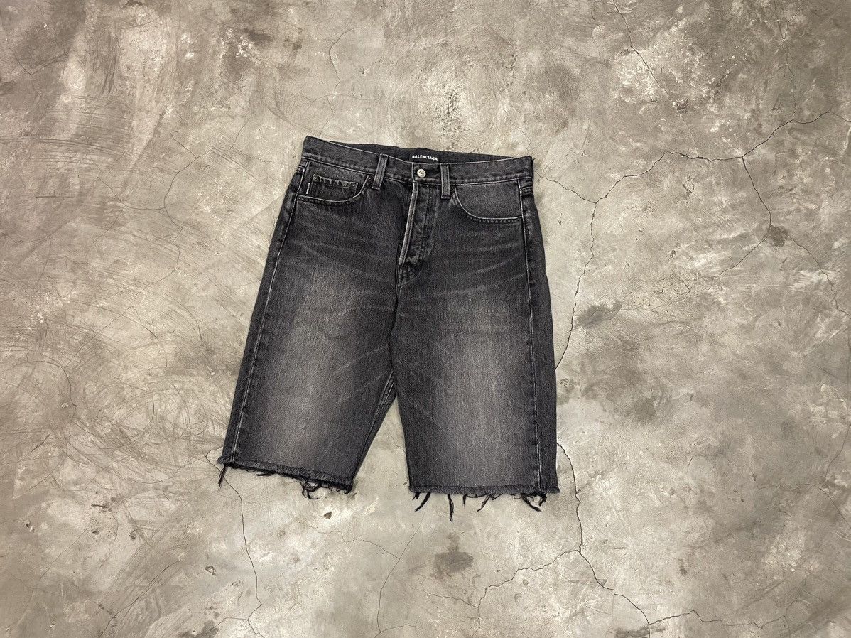 Pre-owned Balenciaga Denim Acid Black Jorts