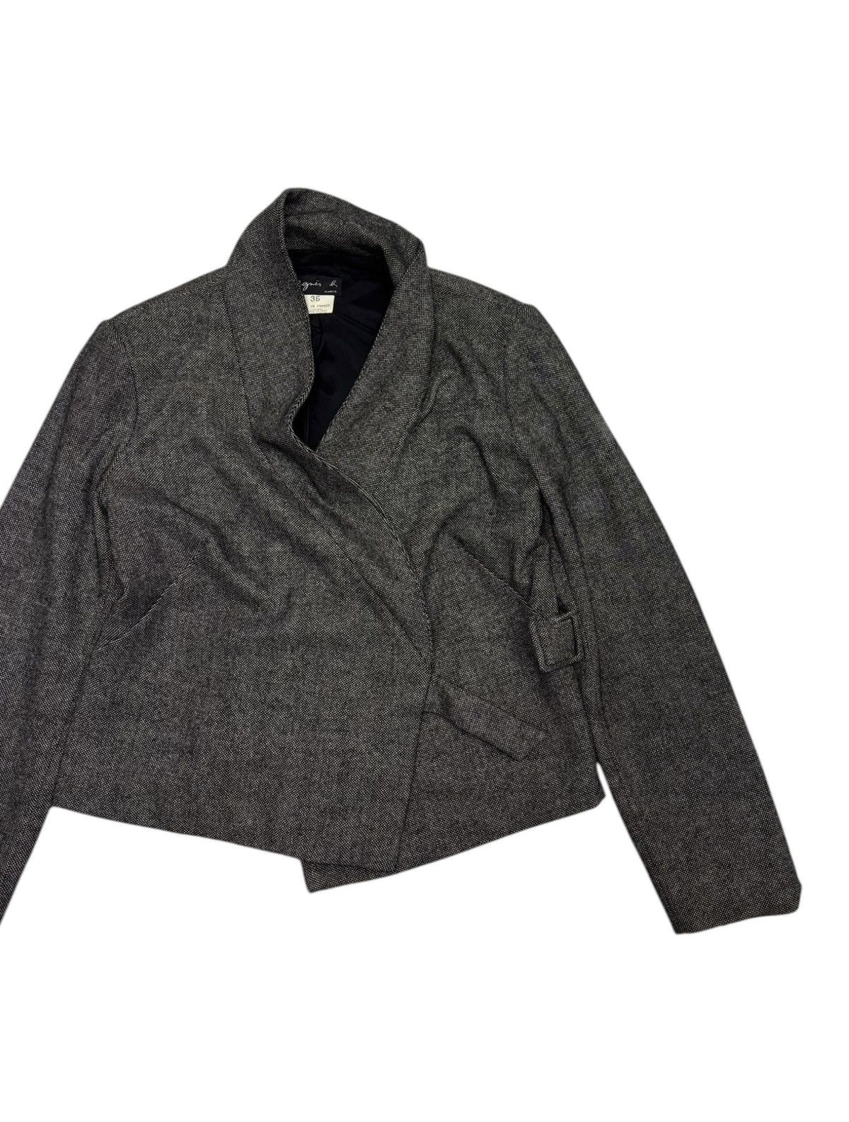 agnes b. 🔥AGNES B WOOL LAINE GREY SHAWL COLLAR CROP JACKET Size S / US 4 / IT 40 - 6 Thumbnail